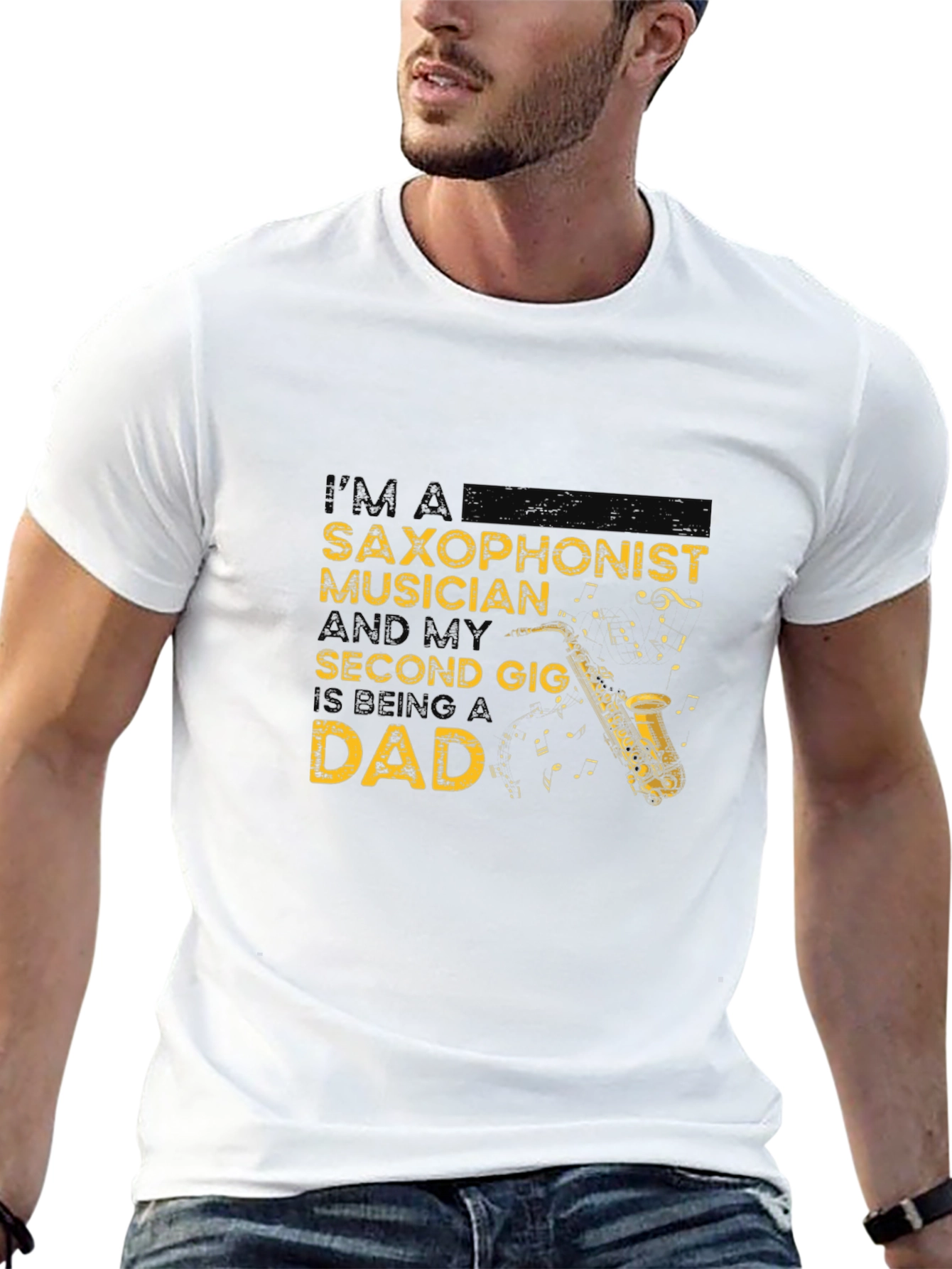 Saxophonist Musician Dad Graphic Tee