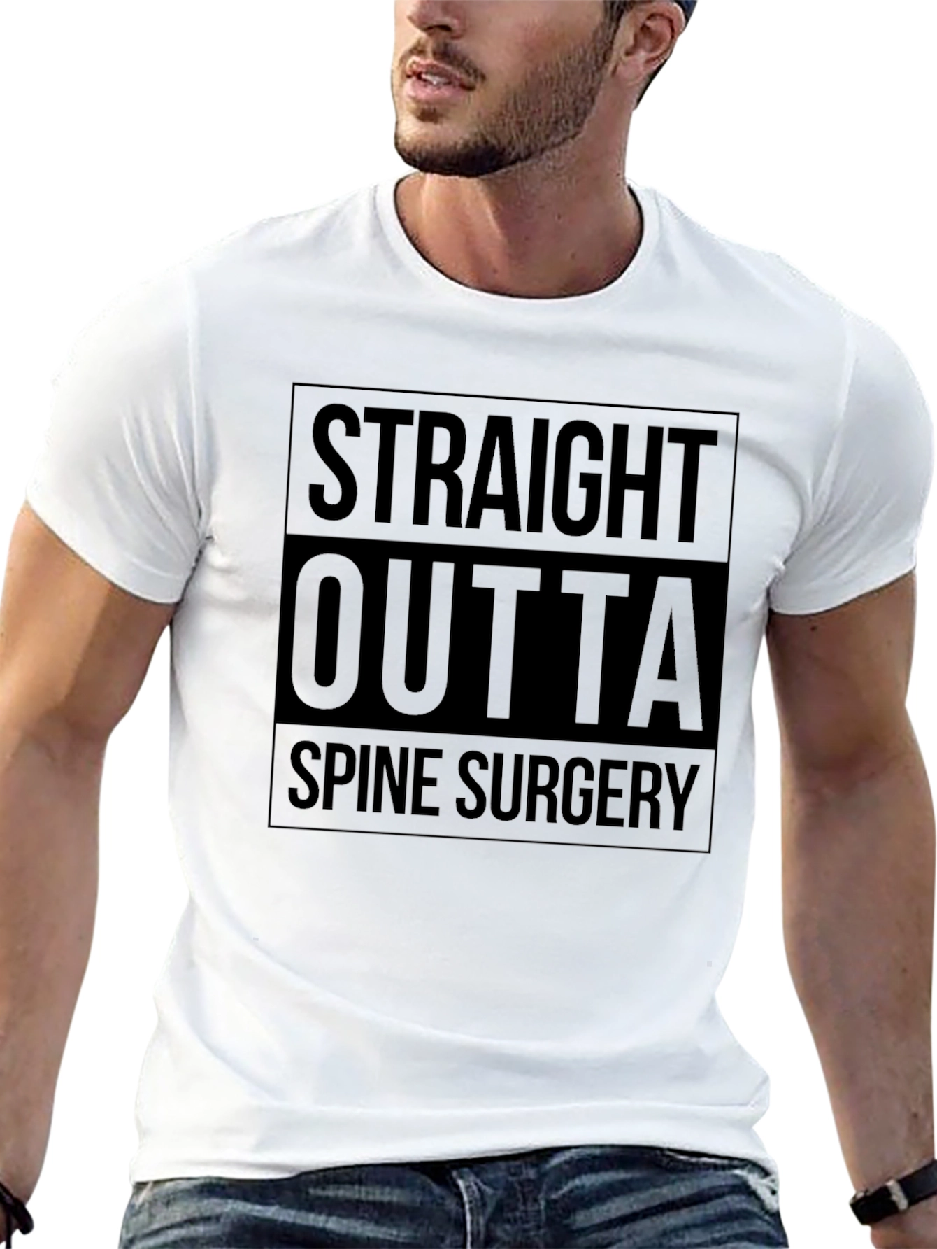 Straight Outta Spine Surgery Black T-Shirt