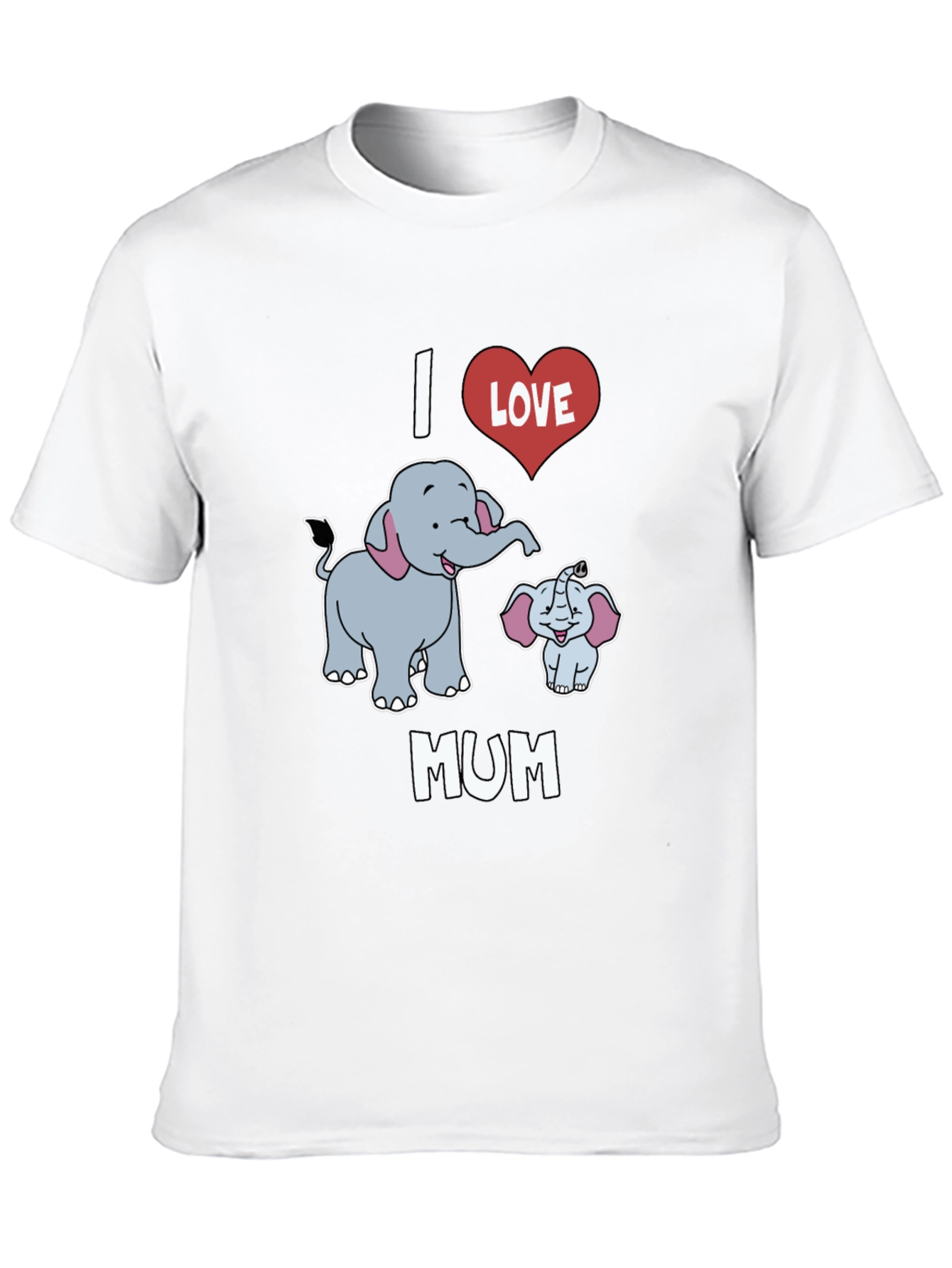 I Love Mum Elephant Graphic T-Shirt
