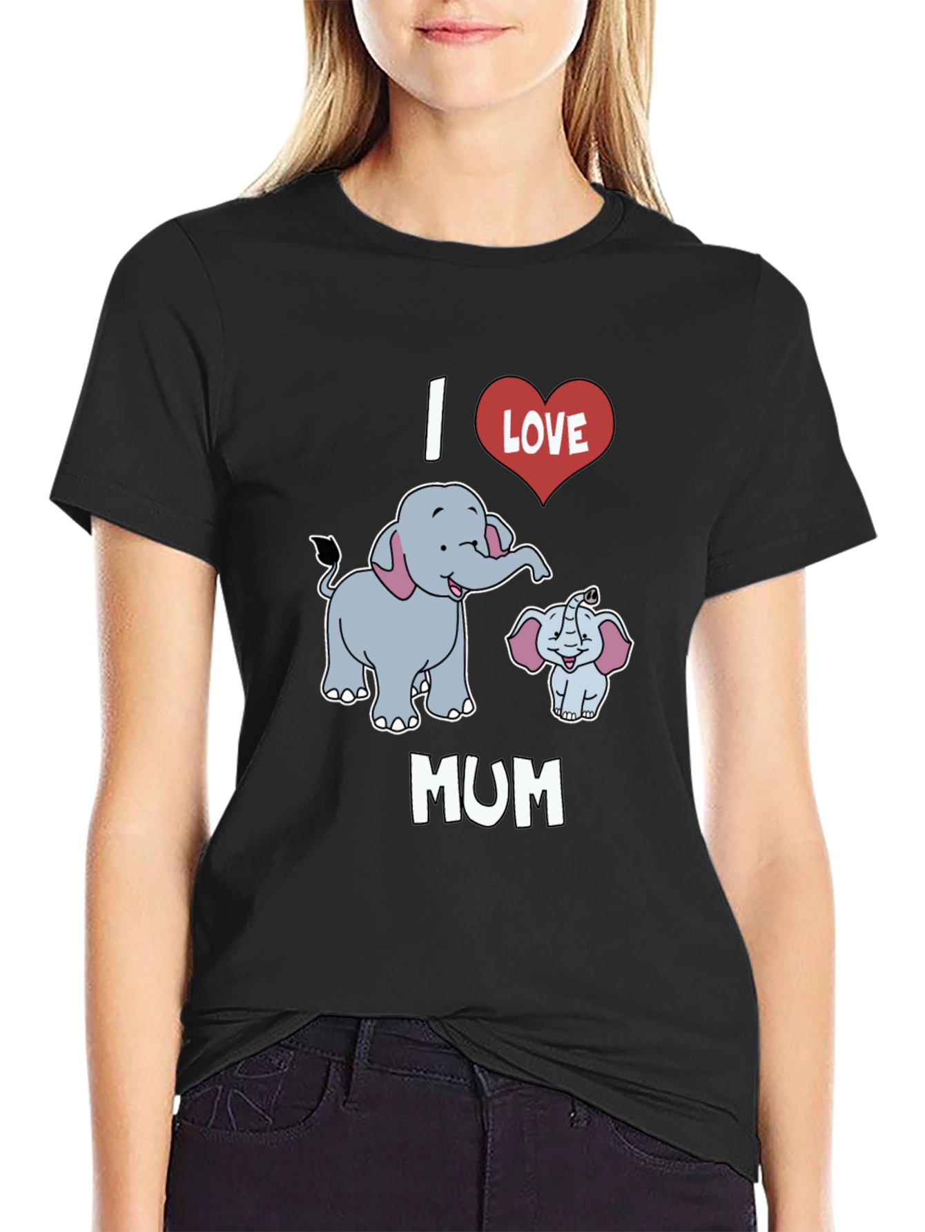 I Love Mum Elephant Graphic T-Shirt
