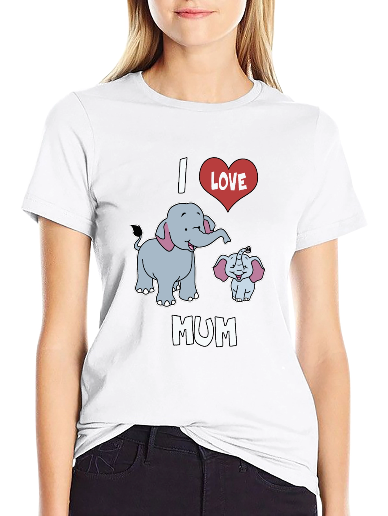 I Love Mum Elephant Graphic T-Shirt