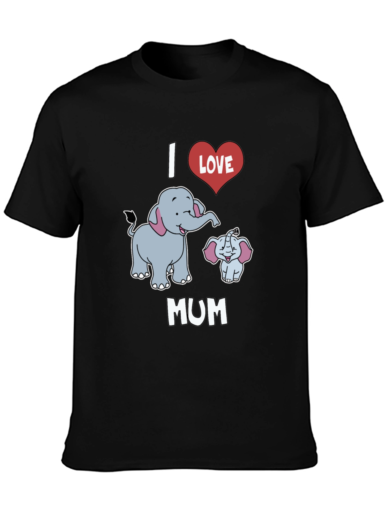 I Love Mum Elephant Graphic T-Shirt