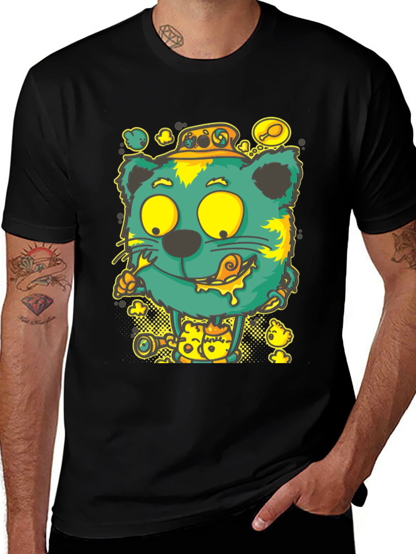 Cartoon Cat Graphic Tee