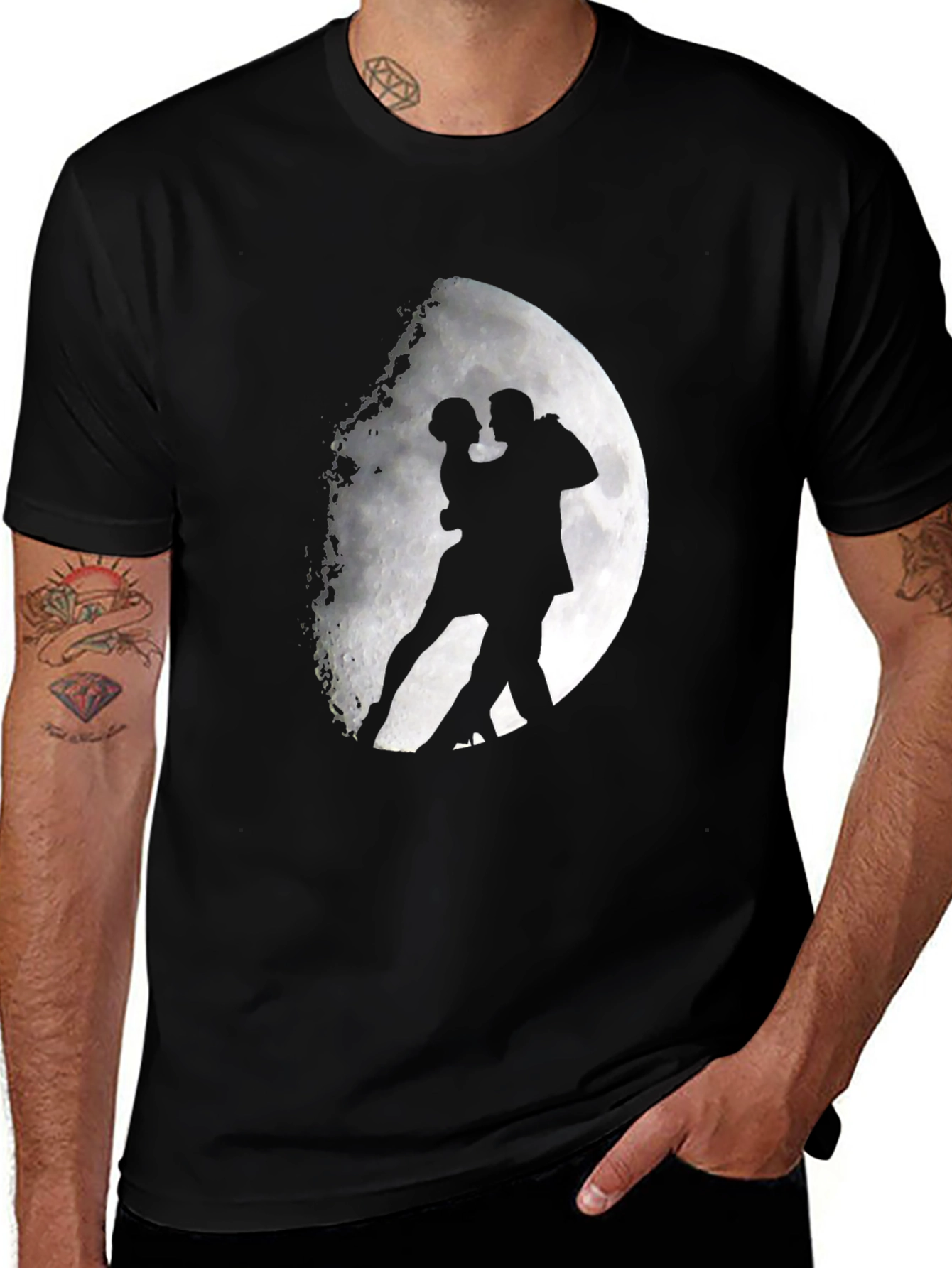 Moon Dance Graphic Tee - Stylish Black T-Shirt