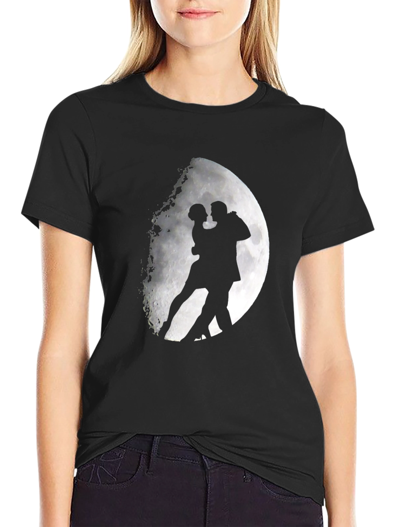 Moon Dance Graphic Tee - Stylish Black T-Shirt
