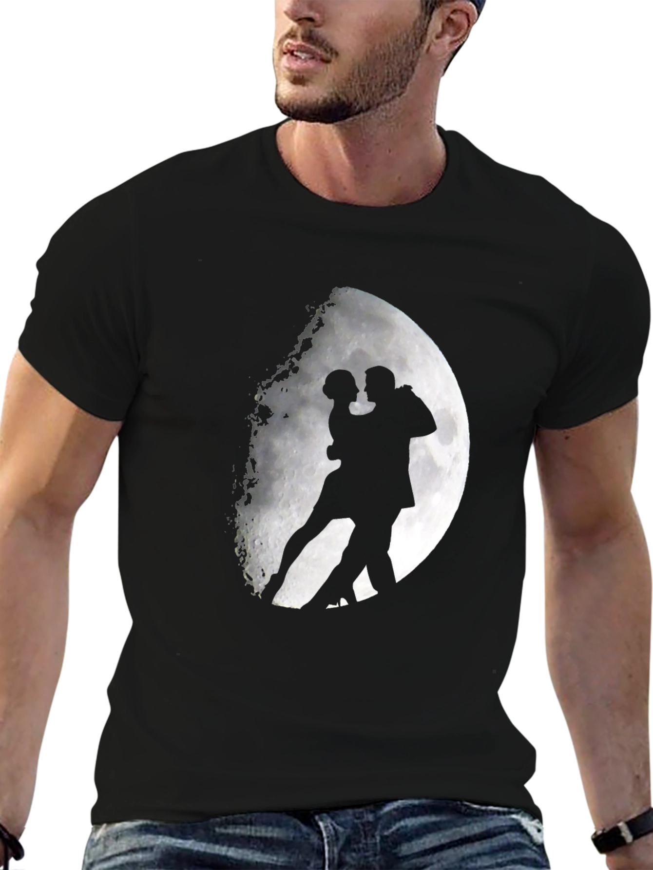Moon Dance Graphic Tee - Stylish Black T-Shirt