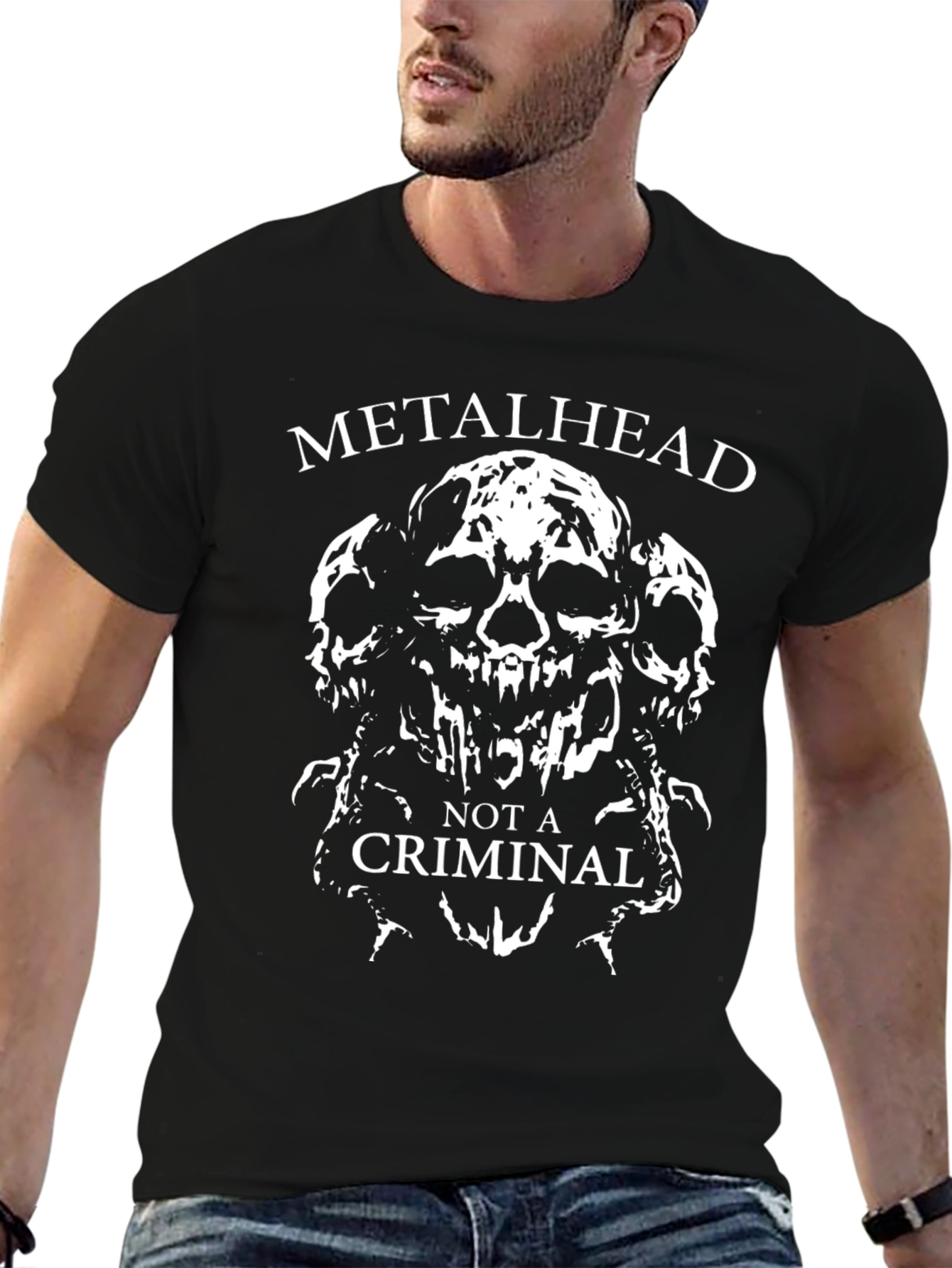 Metalhead Not A Criminal Graphic T-Shirt