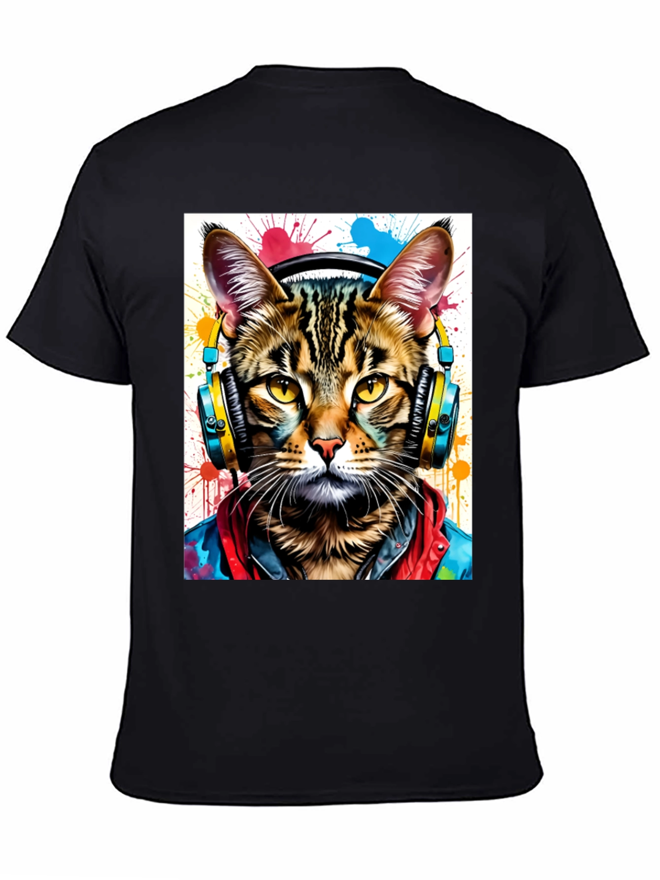 Cool Cat T-Shirt - Headphones & Streetwear Style