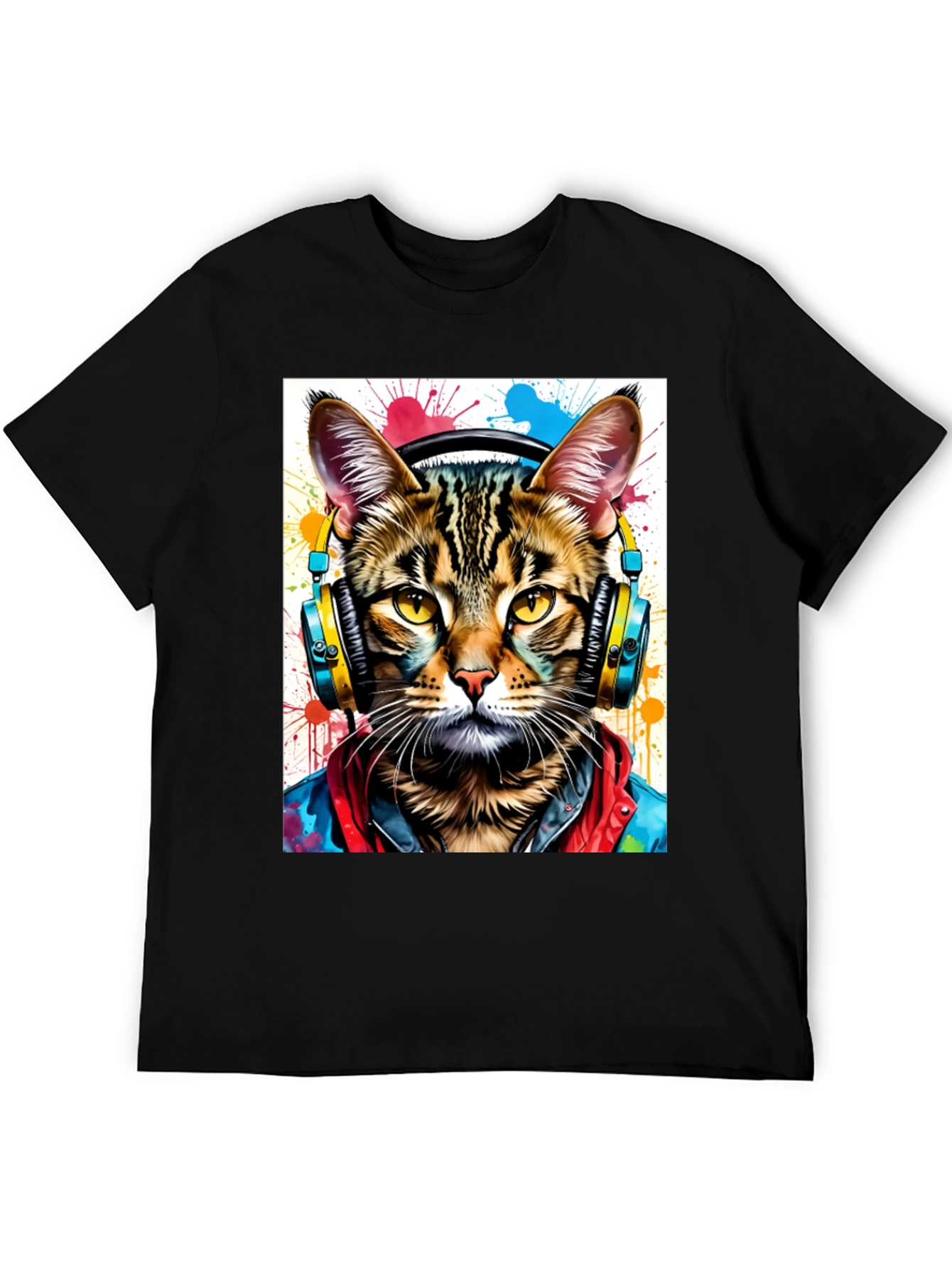 Cool Cat T-Shirt - Headphones & Streetwear Style