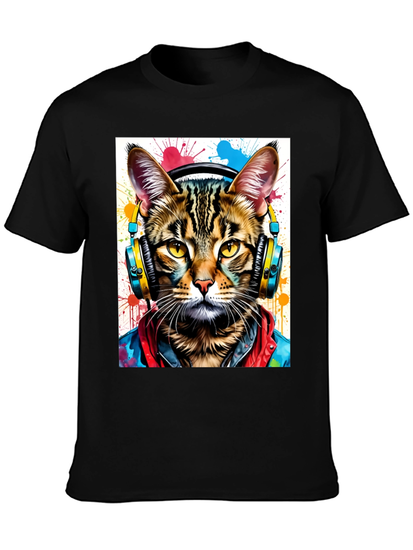 Cool Cat T-Shirt - Headphones & Streetwear Style