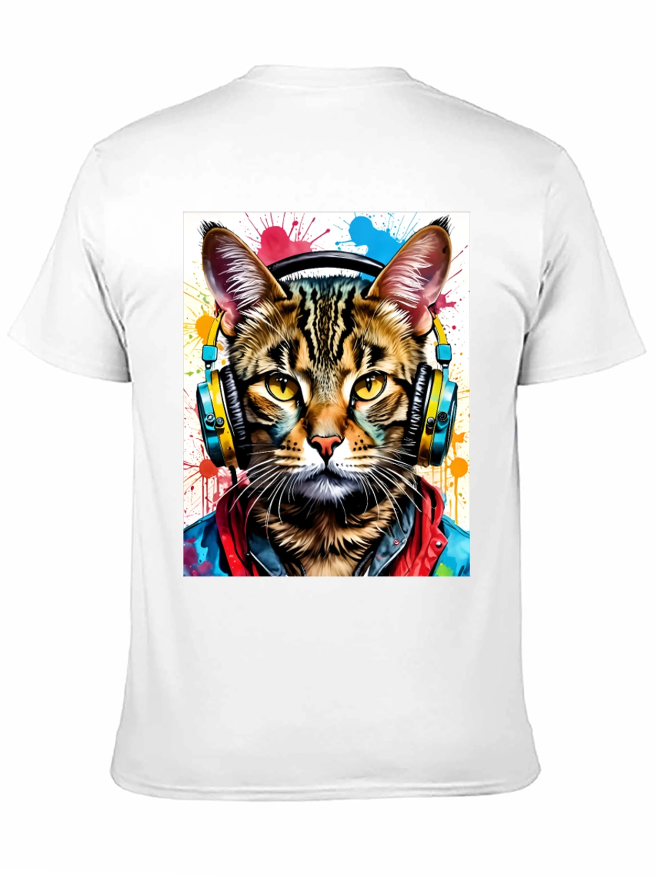 Cool Cat T-Shirt - Headphones & Streetwear Style