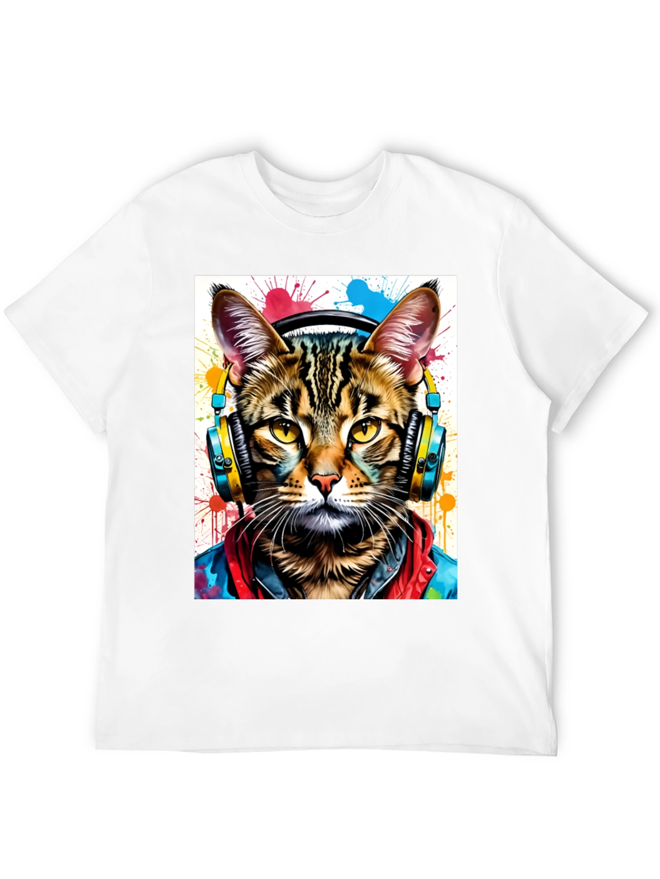 Cool Cat T-Shirt - Headphones & Streetwear Style