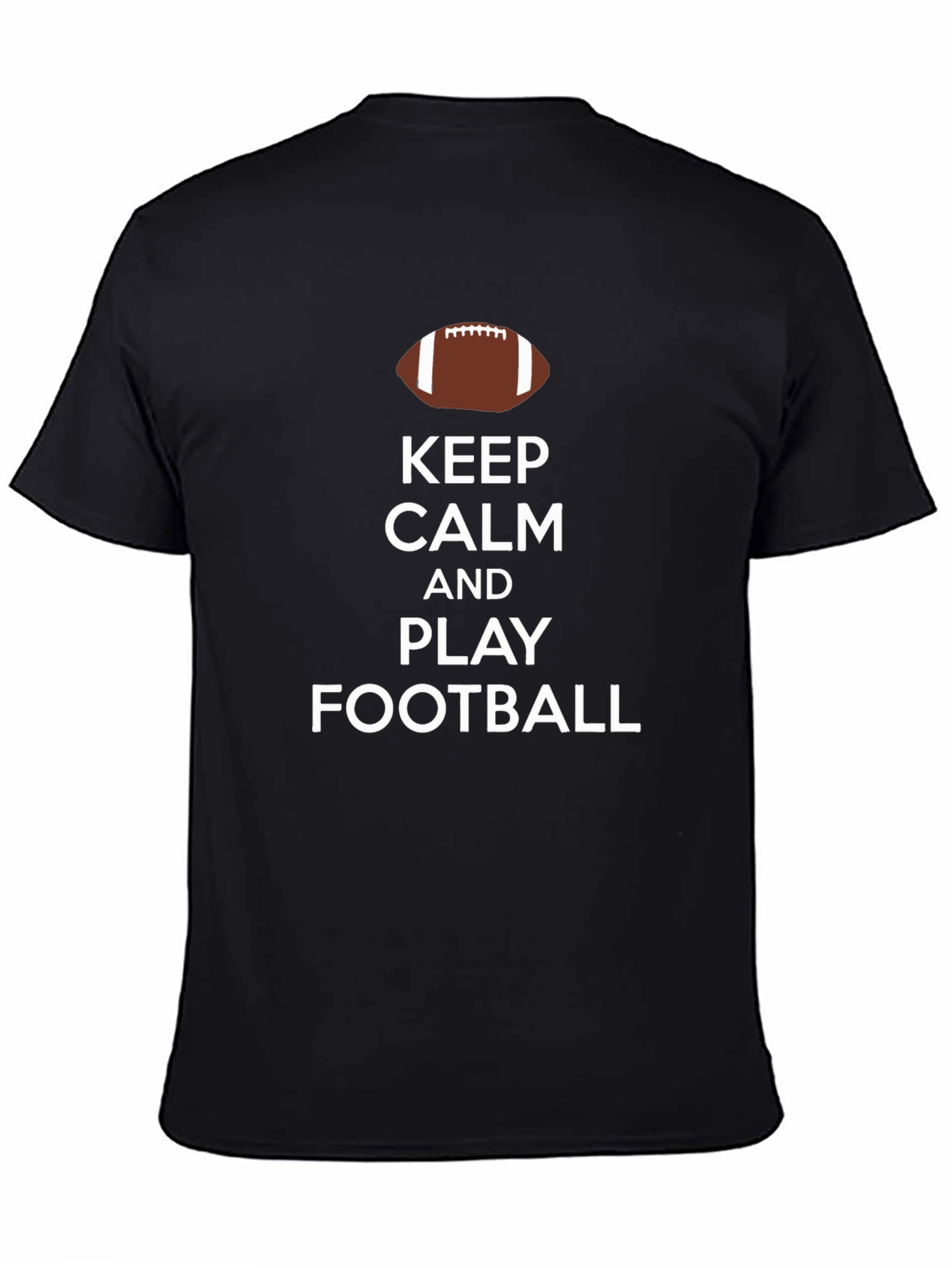 Keep Calm and Play Football Black T-Shirt