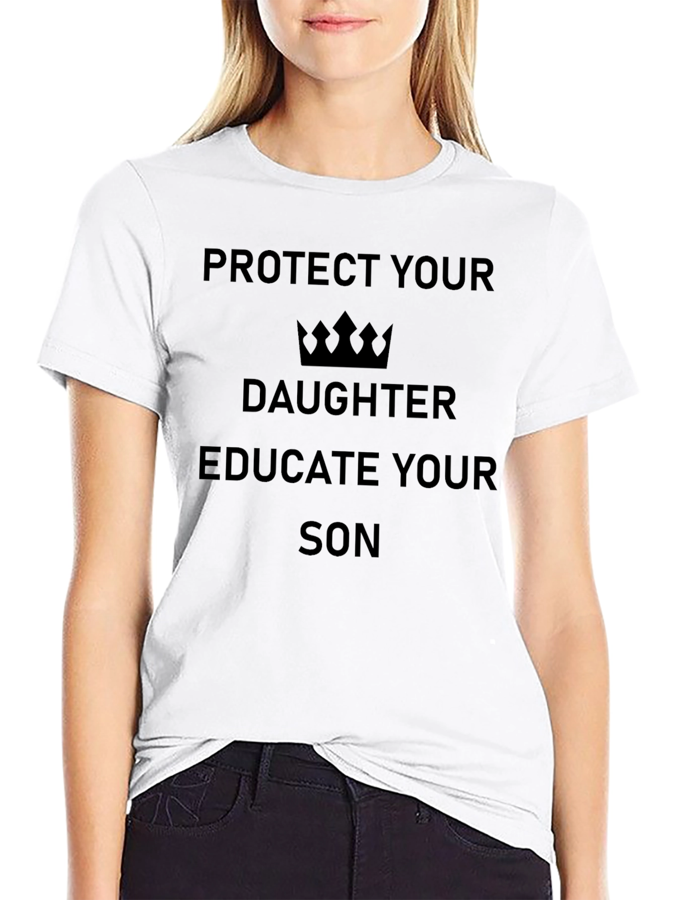 Protect Daughter Educate Son Black T-Shirt