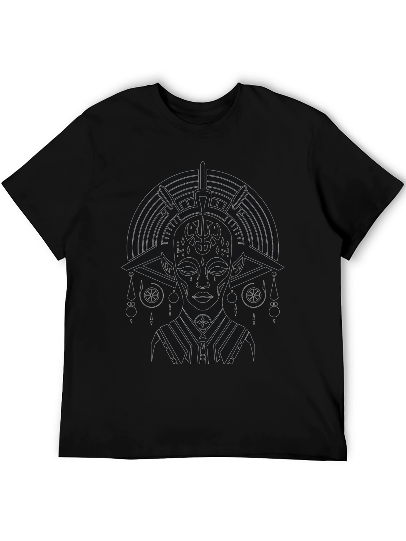 Abstract Graphic Print Tee - Black