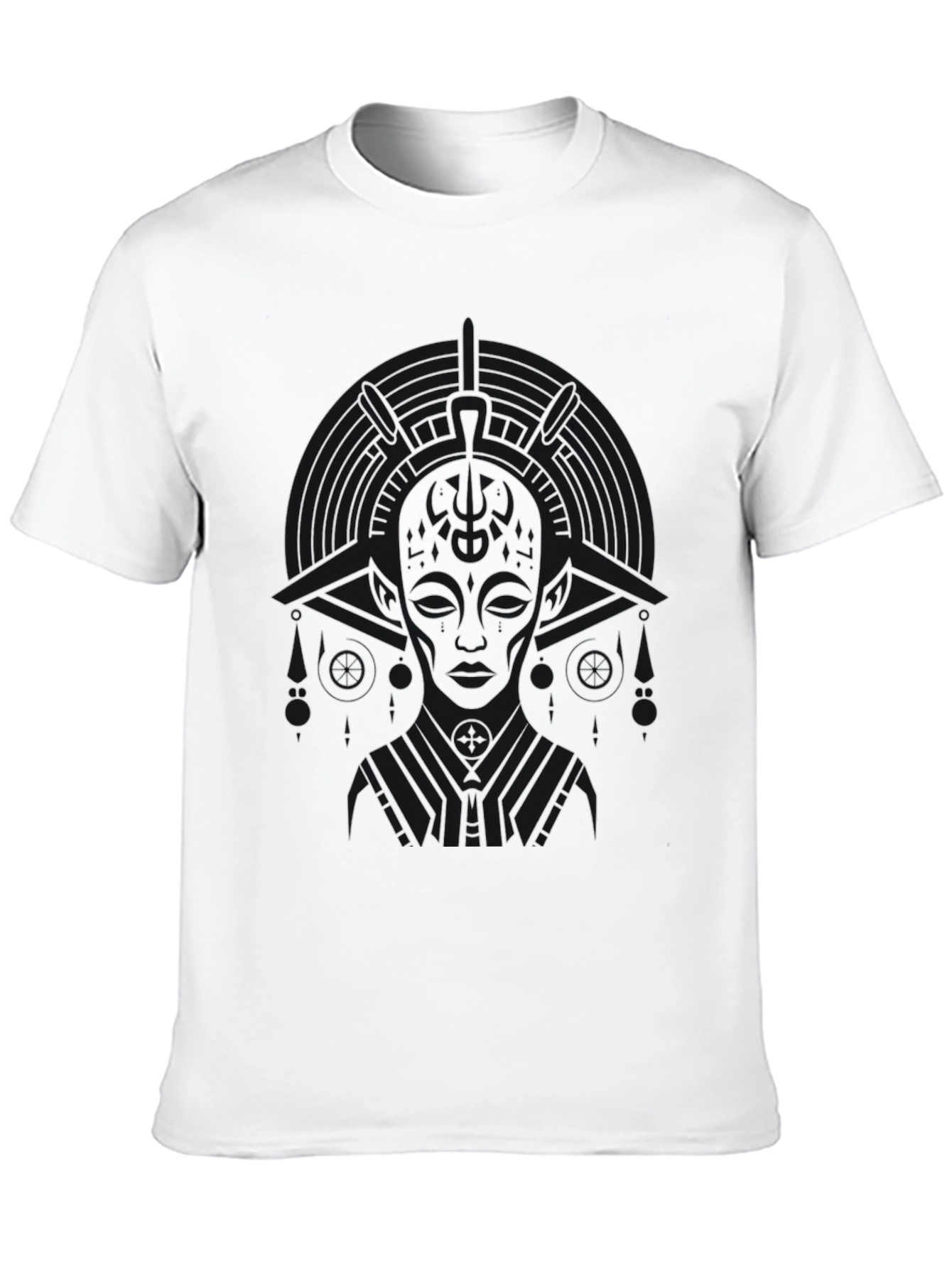 Abstract Graphic Print Tee - Black