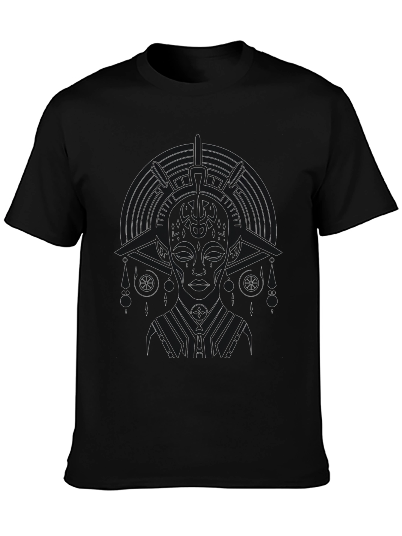 Abstract Graphic Print Tee - Black