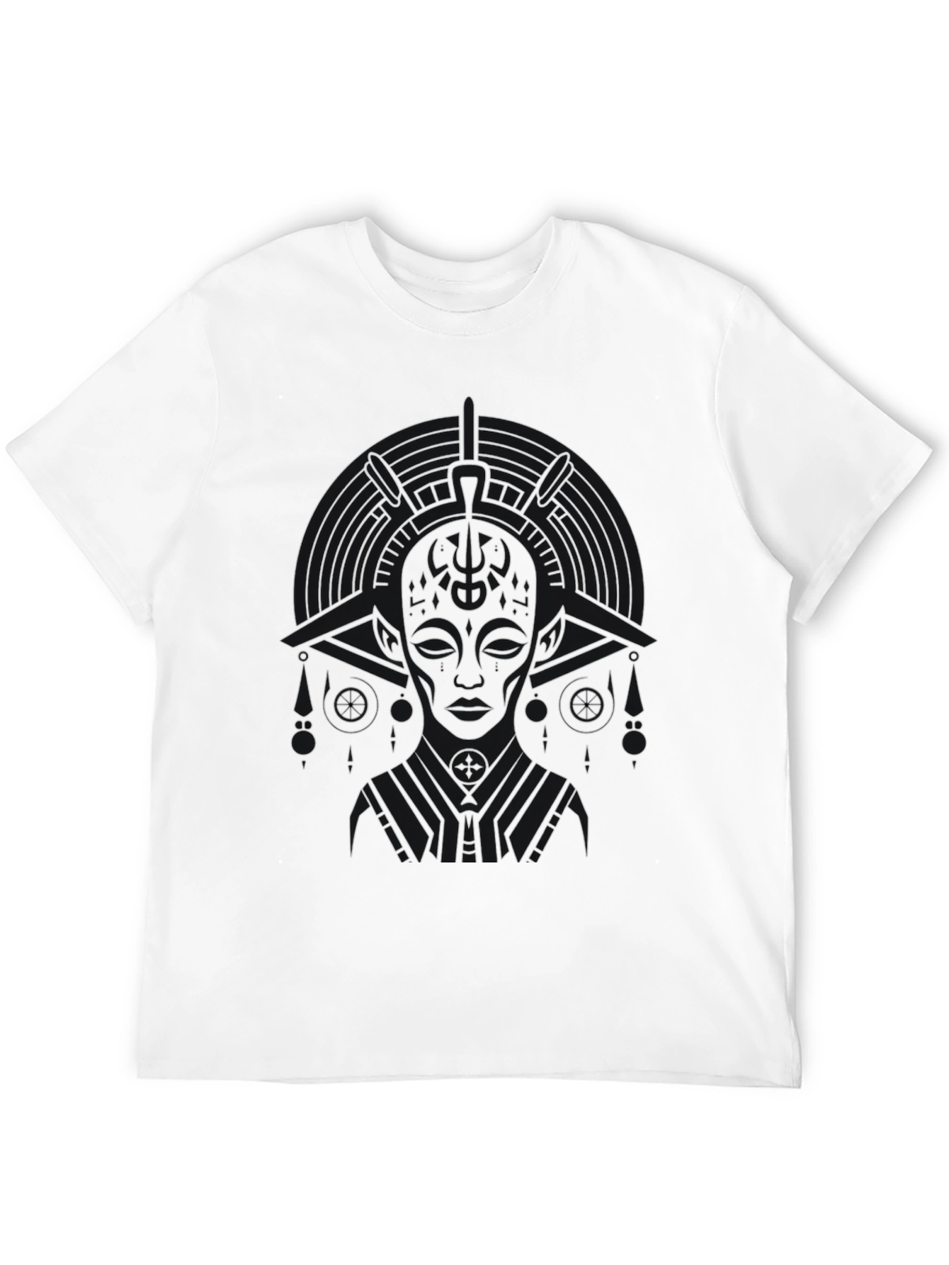 Abstract Graphic Print Tee - Black
