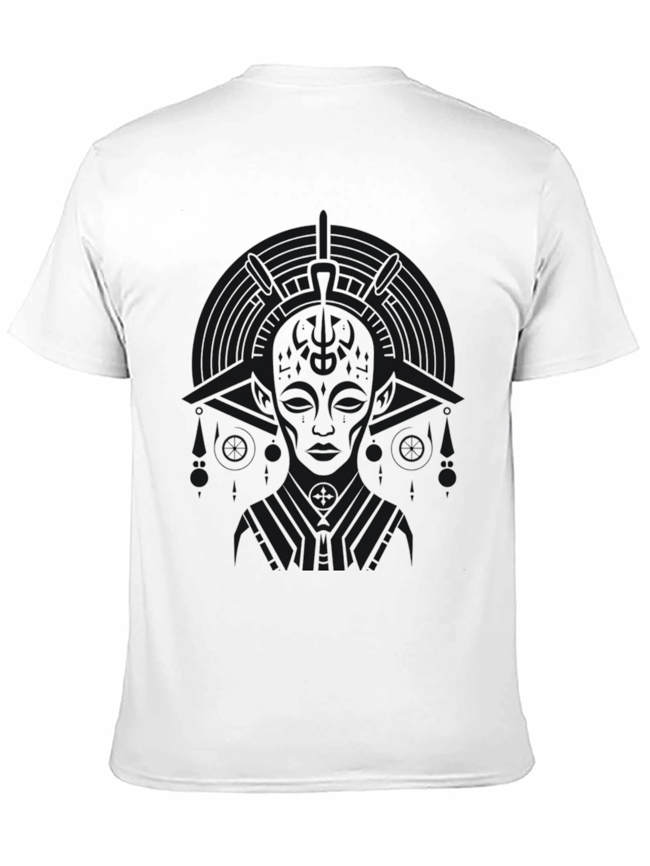 Abstract Graphic Print Tee - Black