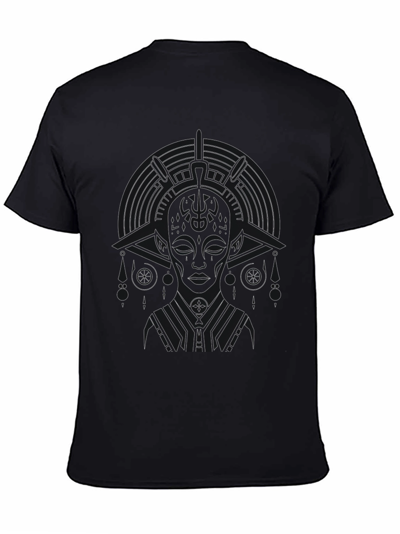 Abstract Graphic Print Tee - Black