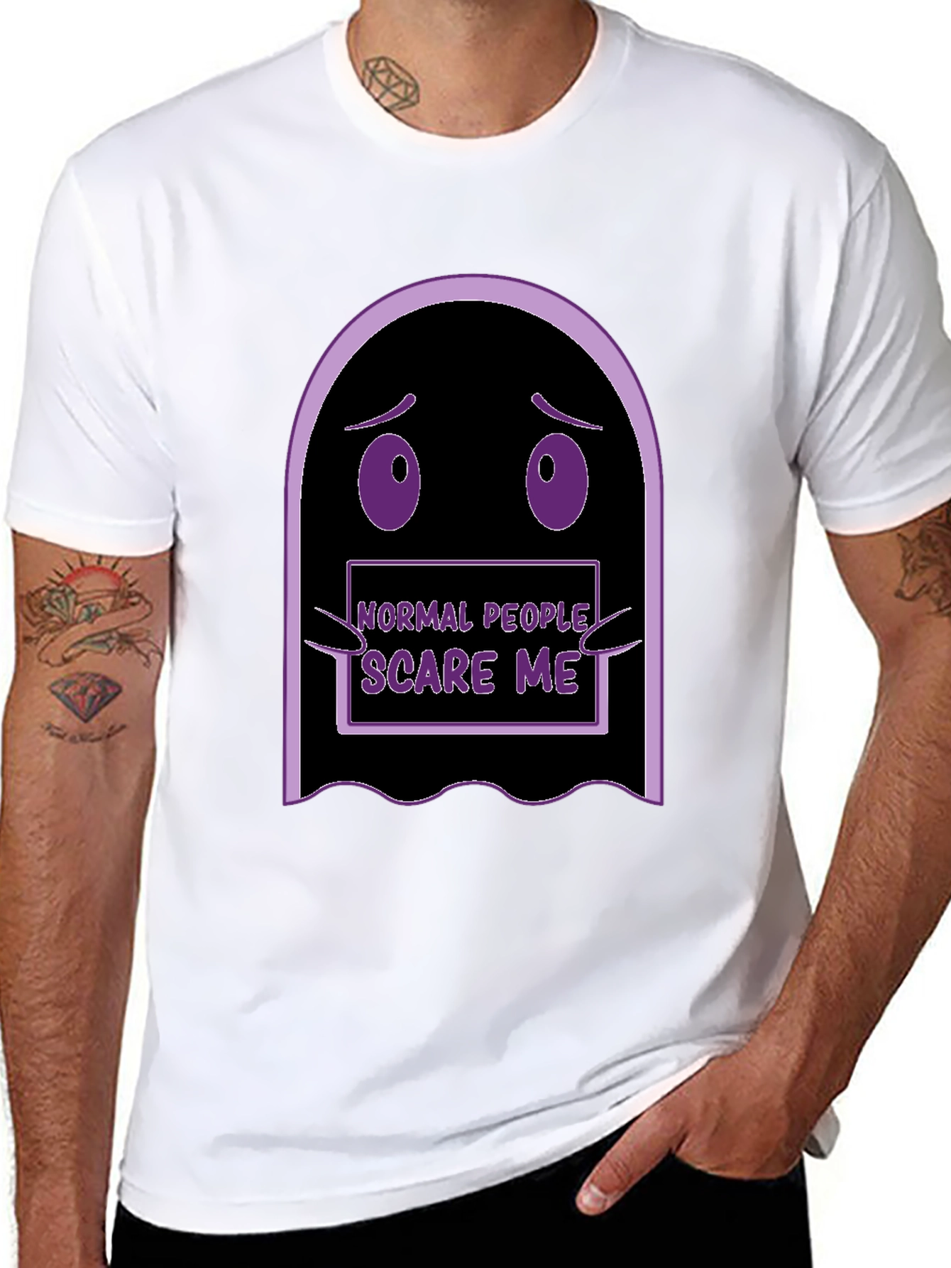 Normal People Scare Me Funny Ghost T-Shirt