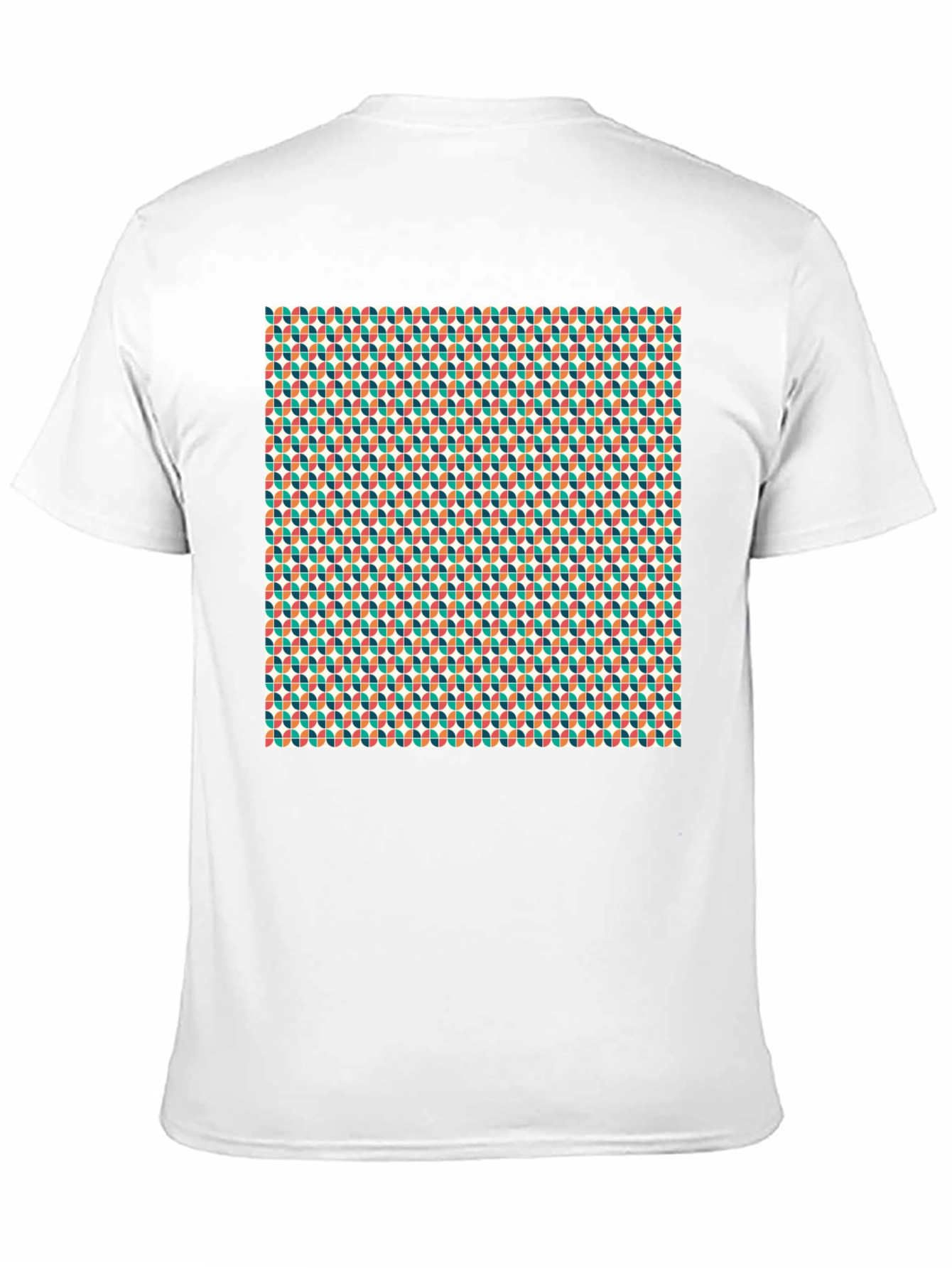 Retro Pattern Black Crew Neck Tee