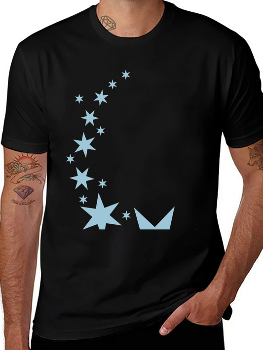 Starry Night Graphic Tee - Black Cotton Blend