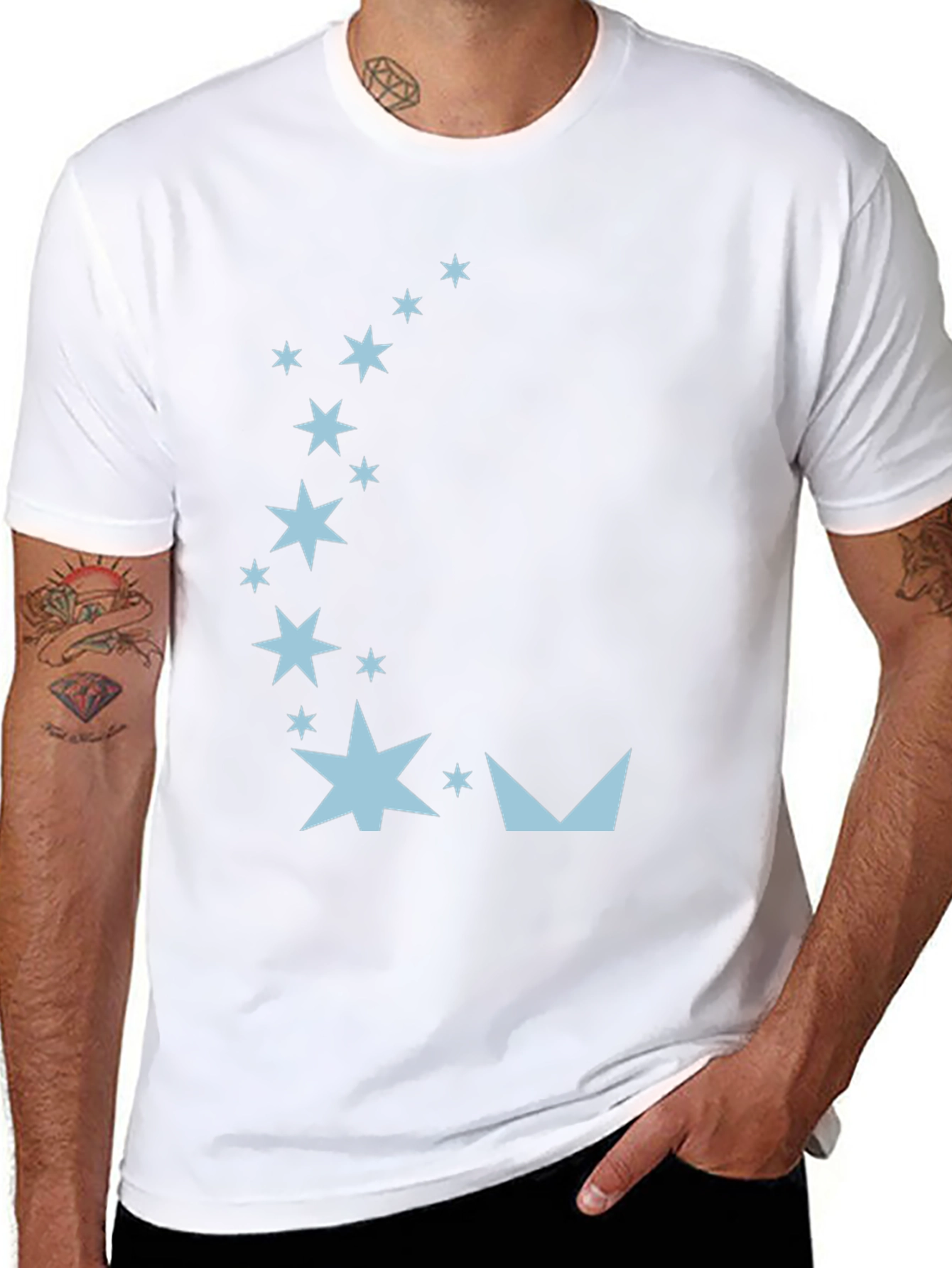 Starry Night Graphic Tee - Black Cotton Blend