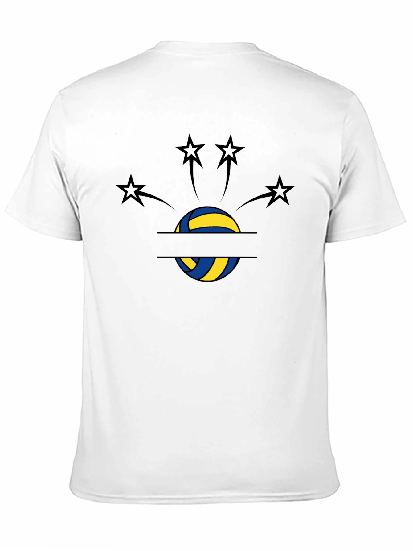 Volleyball Star Graphic T-Shirt - Black