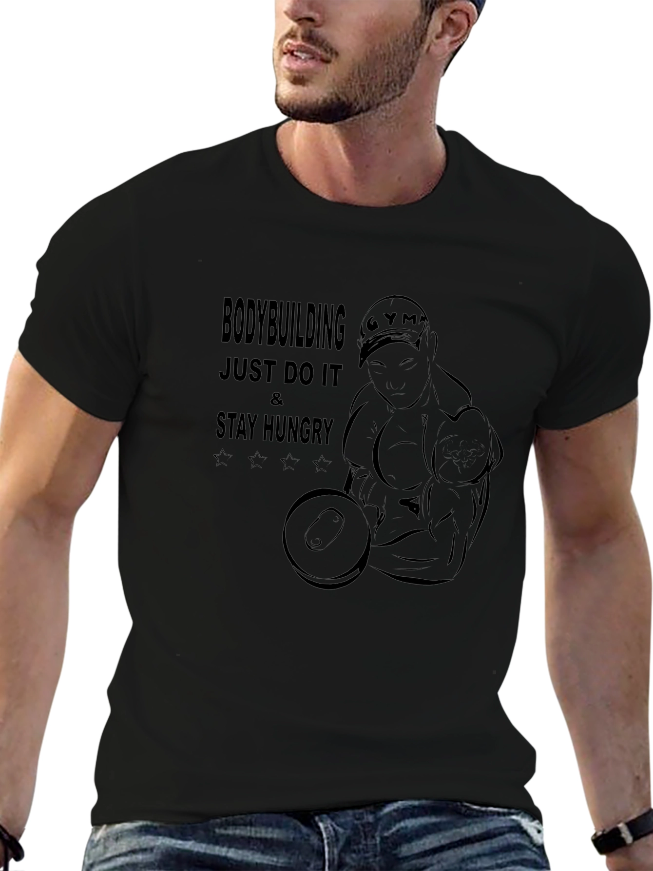 Bodybuilding Motivation Black T-Shirt