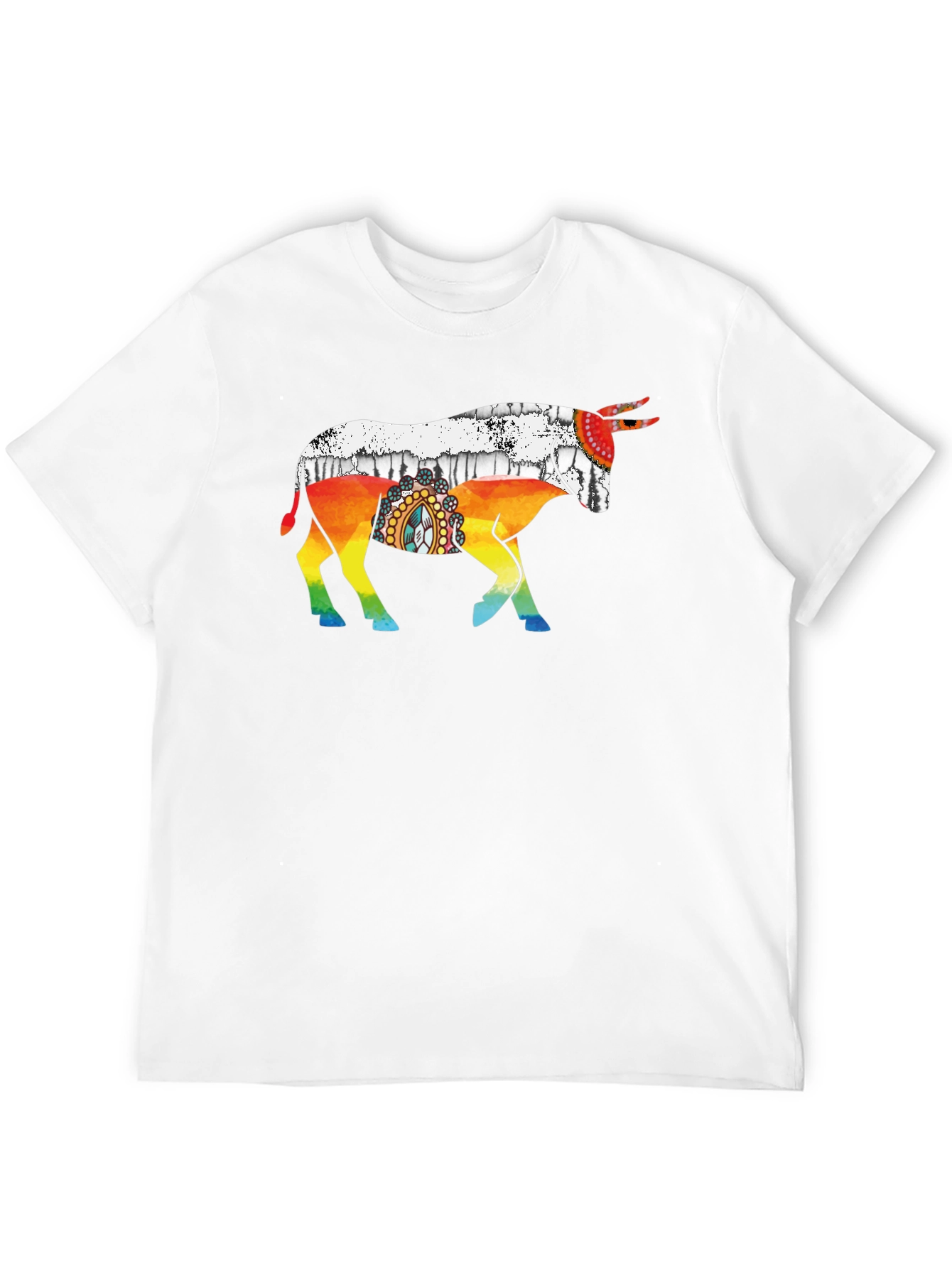 Rainbow Bull Graphic Tee - Stylish Mens Shirt