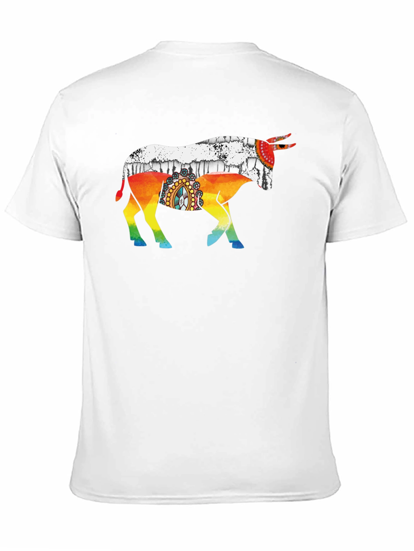 Rainbow Bull Graphic Tee - Stylish Mens Shirt