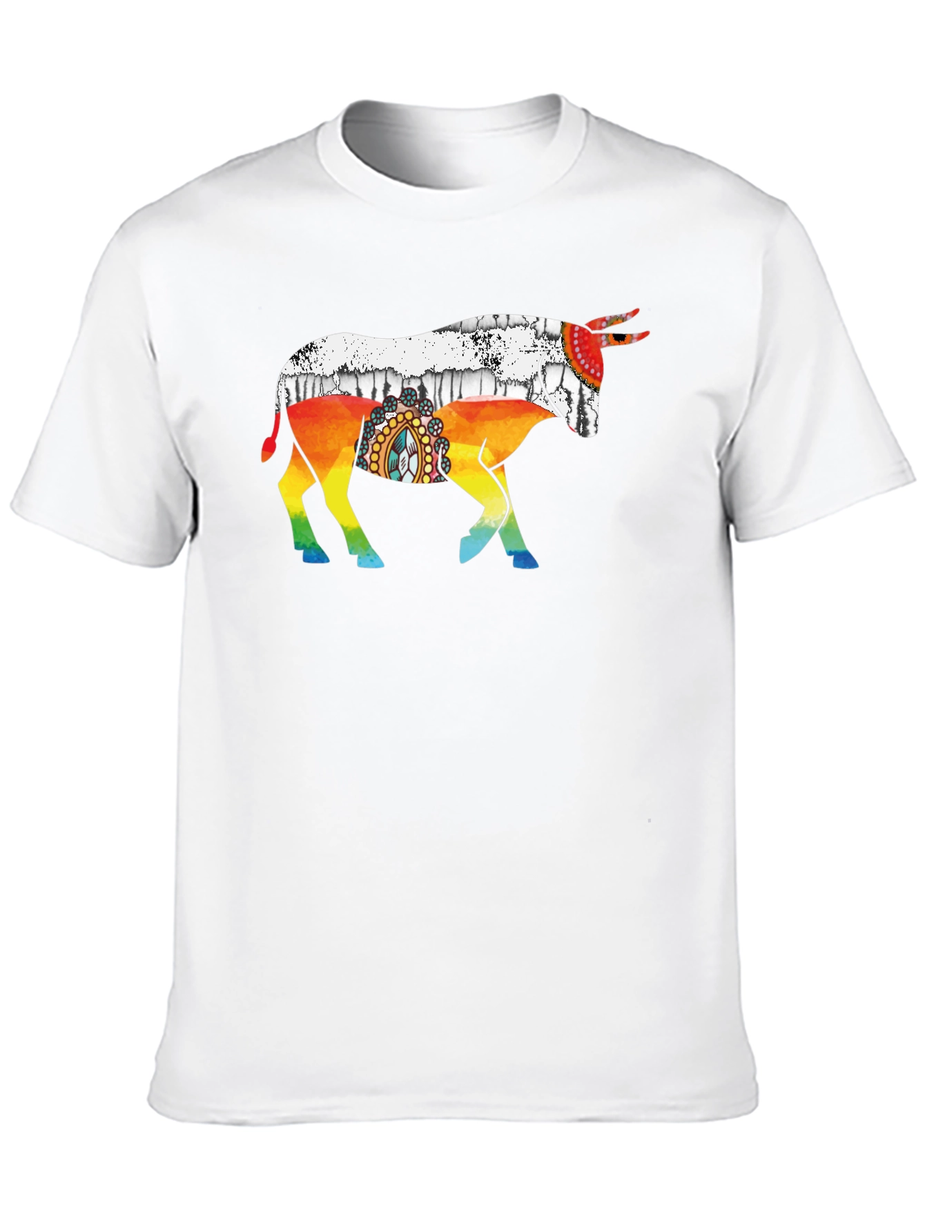 Rainbow Bull Graphic Tee - Stylish Mens Shirt