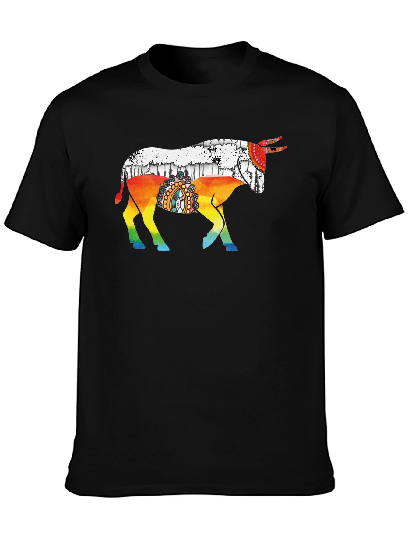 Rainbow Bull Graphic Tee - Stylish Mens Shirt