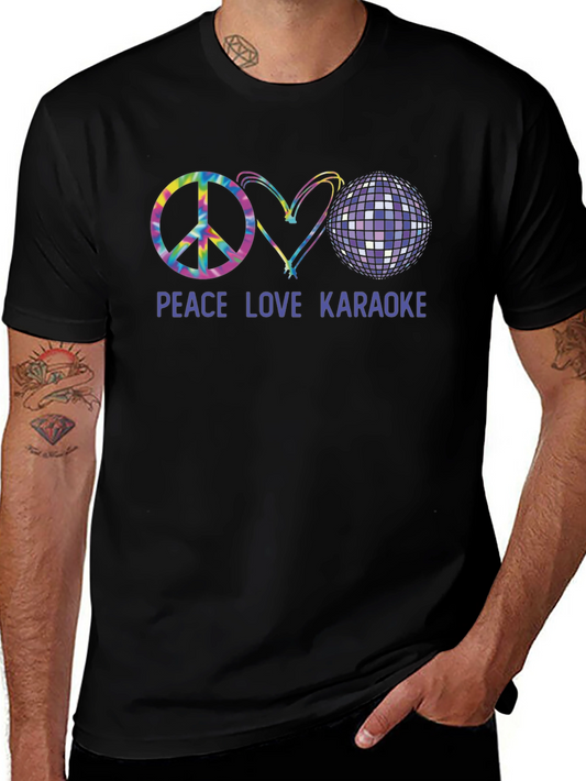 Peace Love Karaoke Graphic T-Shirt
