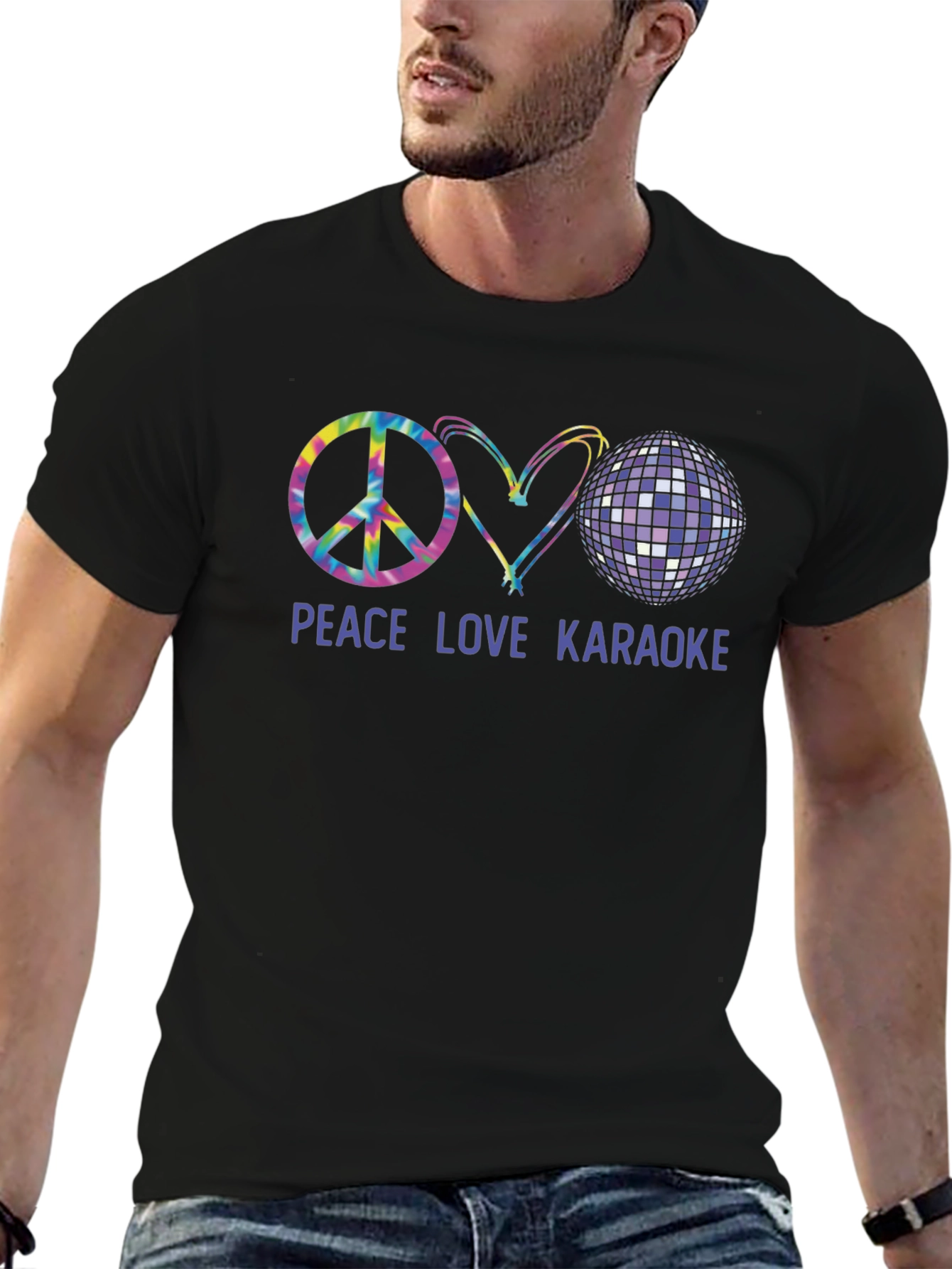 Peace Love Karaoke Graphic T-Shirt