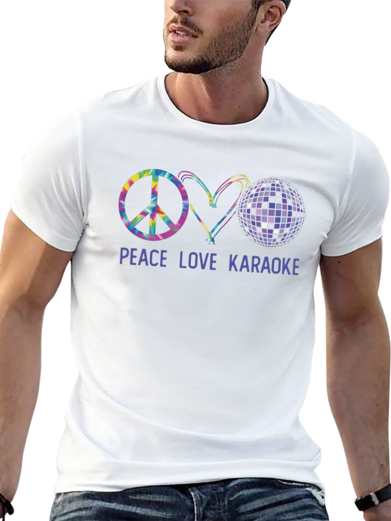 Peace Love Karaoke Graphic T-Shirt
