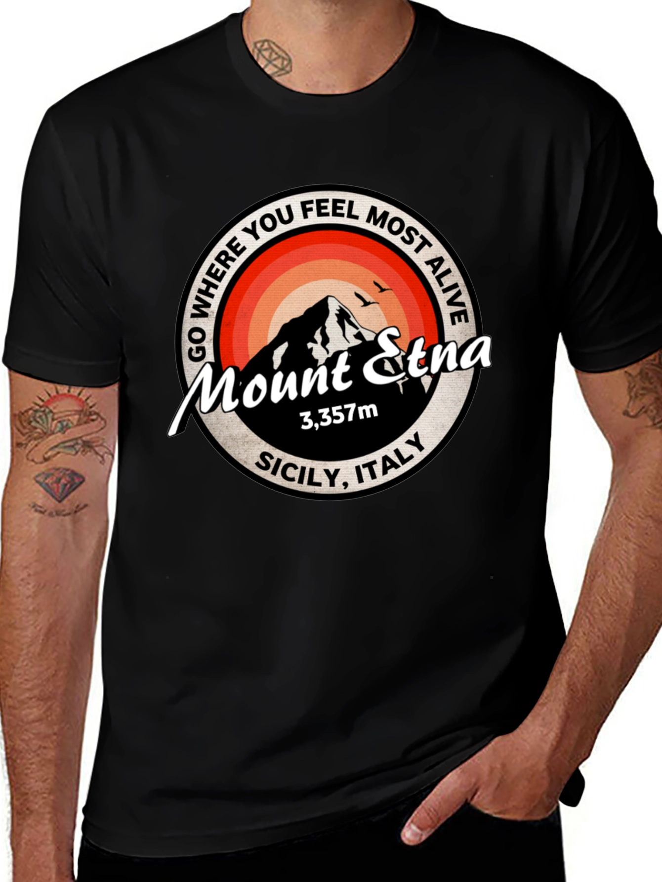 Mount Etna Graphic Tee - Sicily Italy T-Shirt