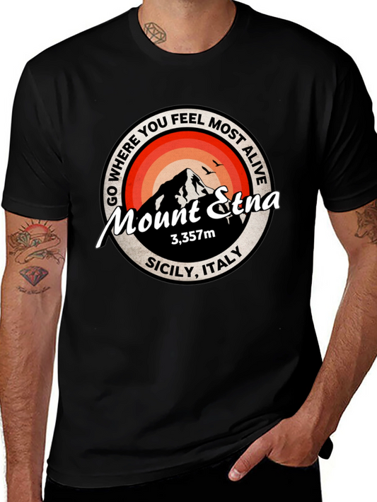 Mount Etna Graphic Tee - Sicily Italy T-Shirt