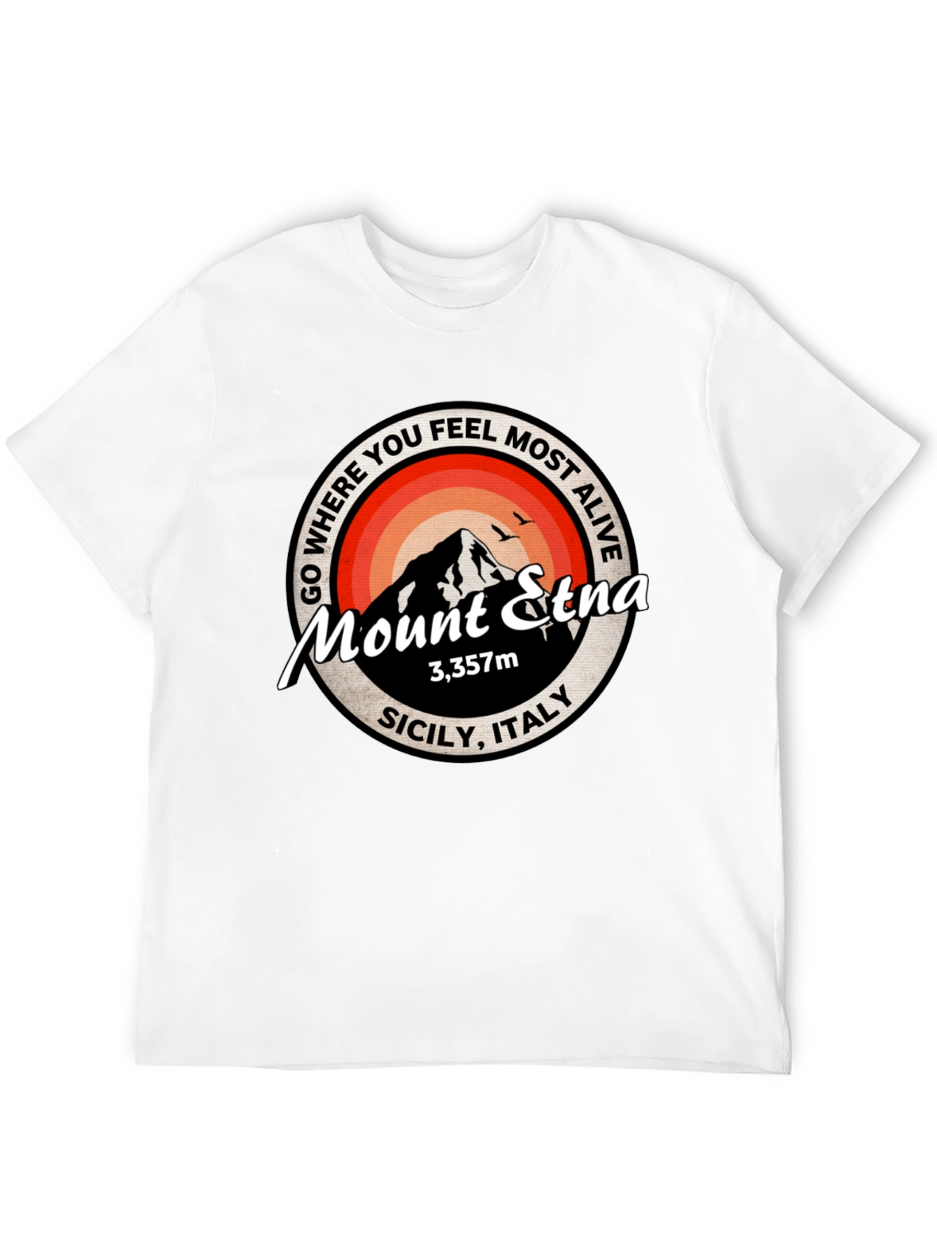 Mount Etna Graphic Tee - Sicily Italy T-Shirt