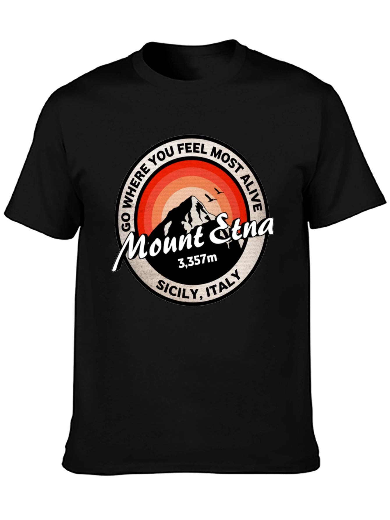 Mount Etna Graphic Tee - Sicily Italy T-Shirt