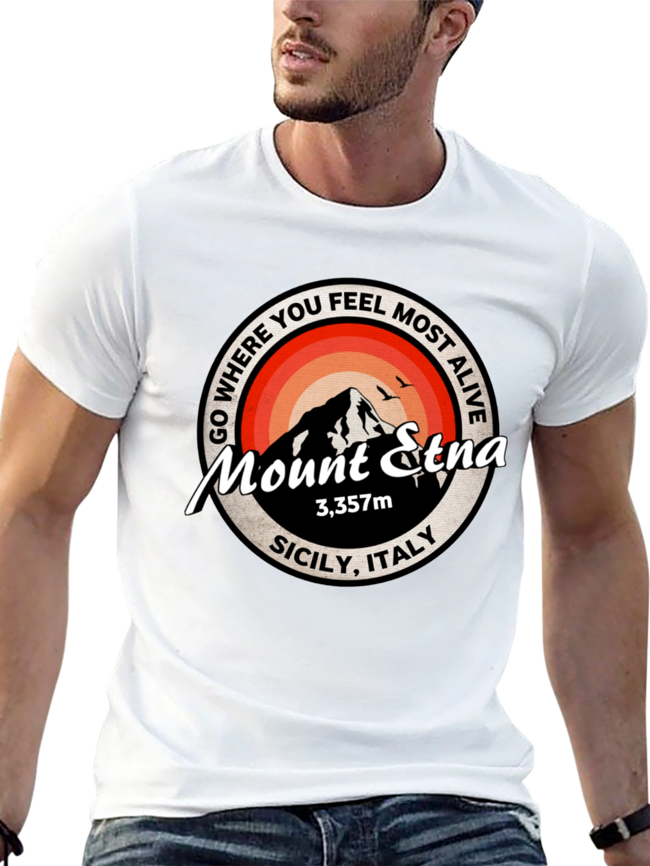 Mount Etna Graphic Tee - Sicily Italy T-Shirt
