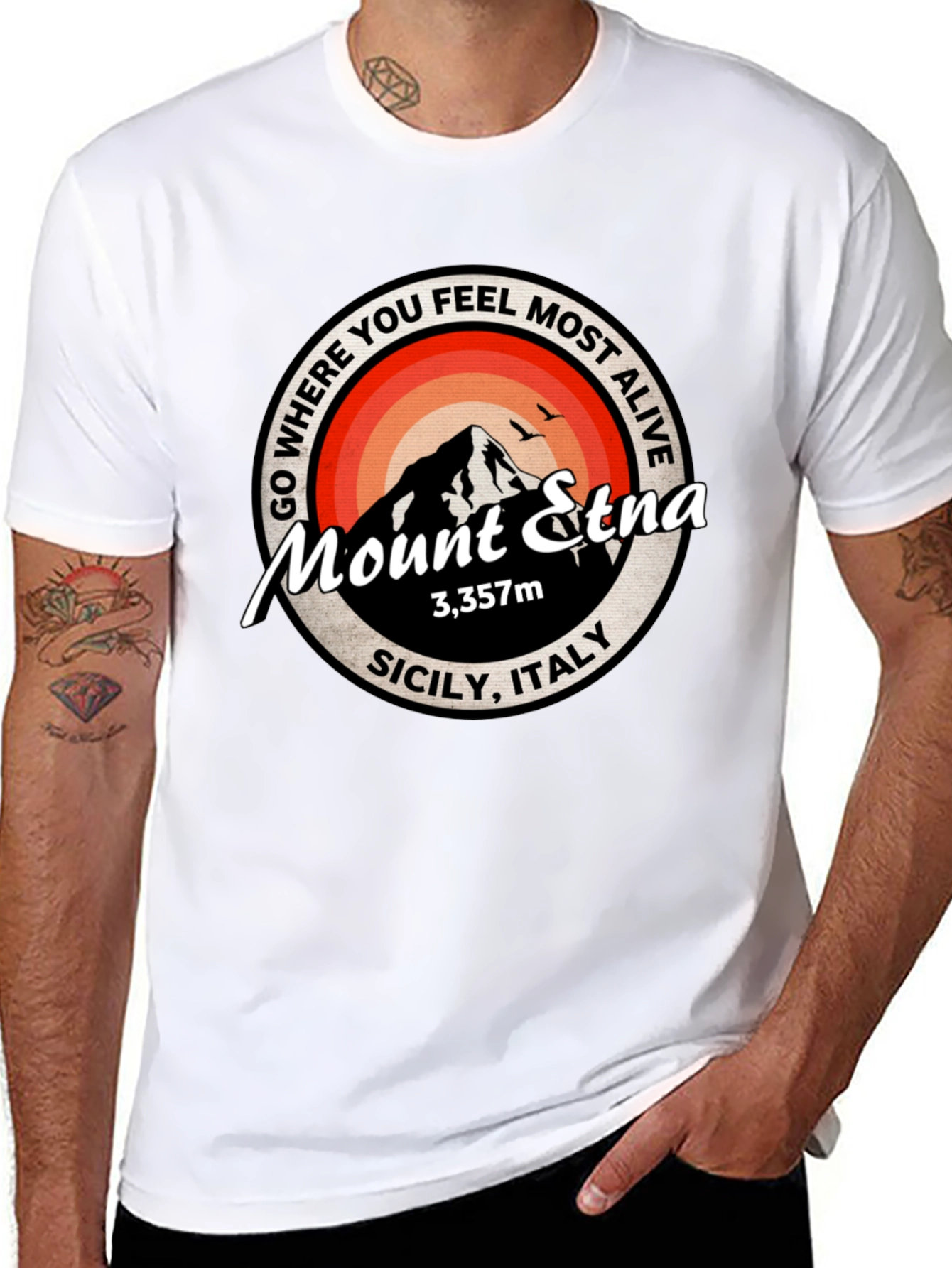 Mount Etna Graphic Tee - Sicily Italy T-Shirt