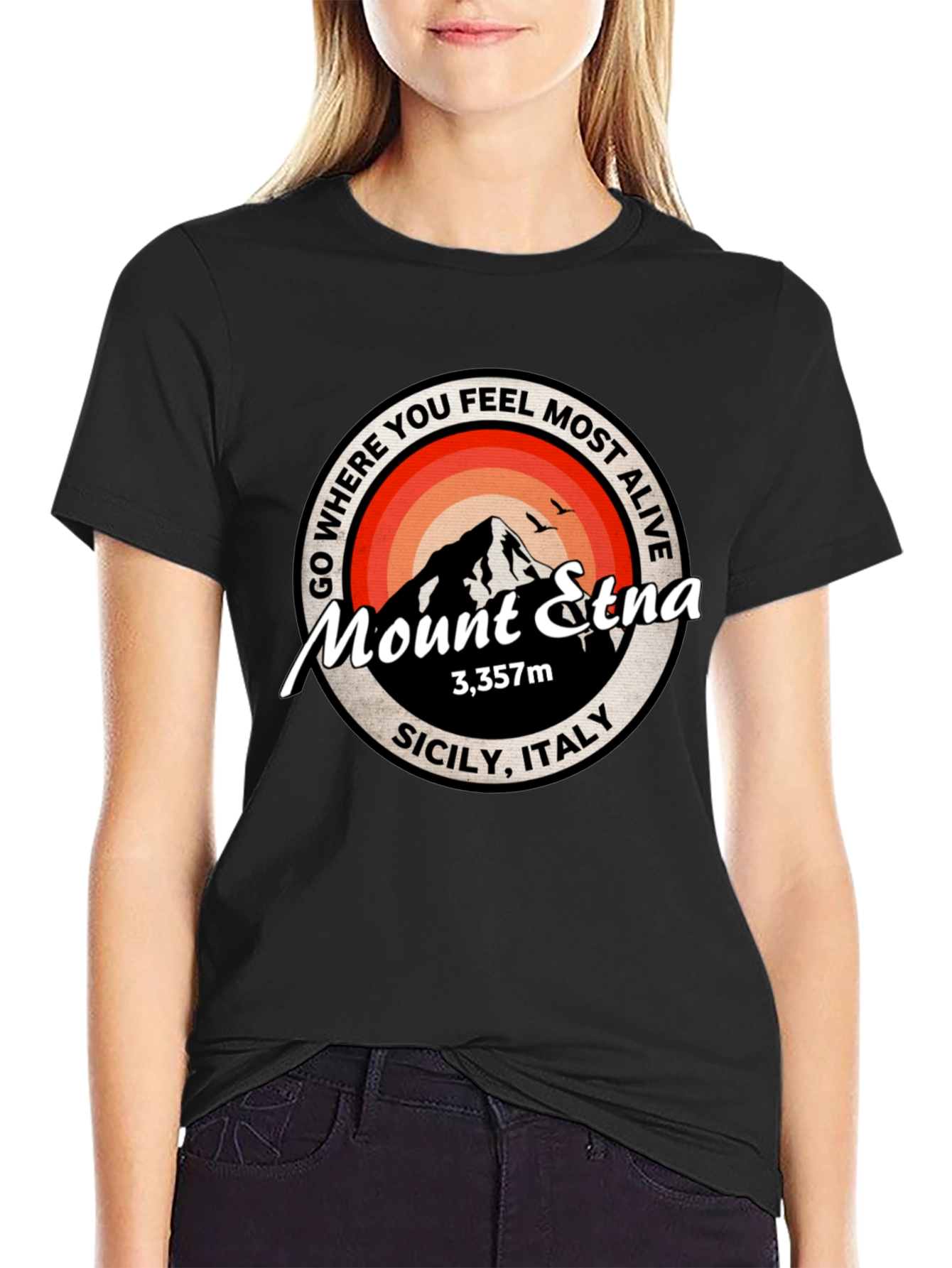 Mount Etna Graphic Tee - Sicily Italy T-Shirt