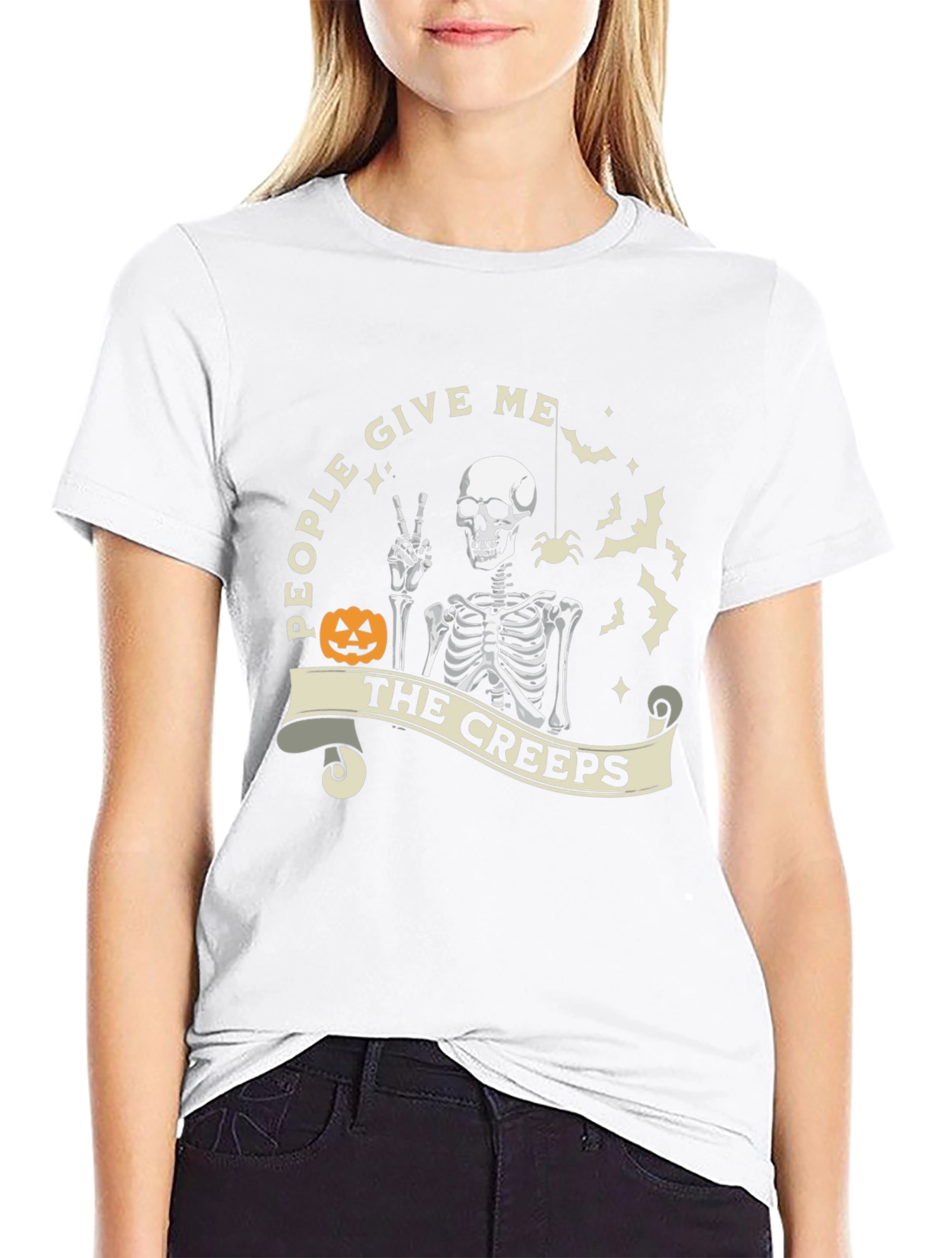 Halloween Skeleton The Creeps Graphic Tee
