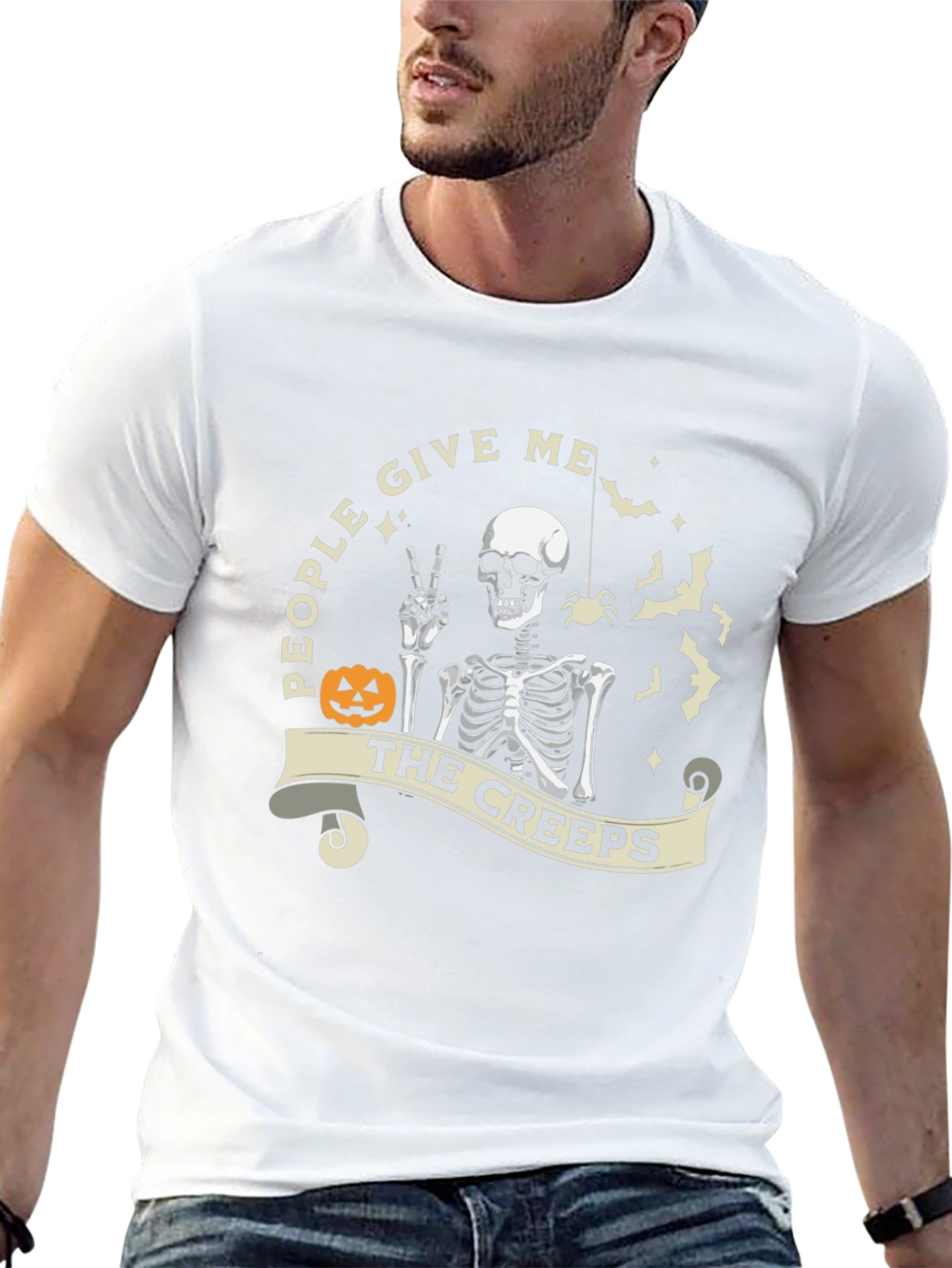 Halloween Skeleton The Creeps Graphic Tee