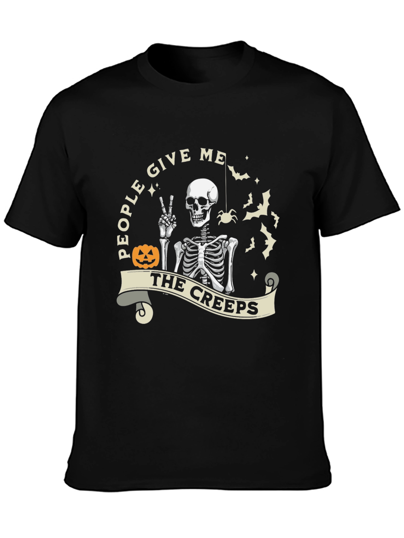 Halloween Skeleton The Creeps Graphic Tee