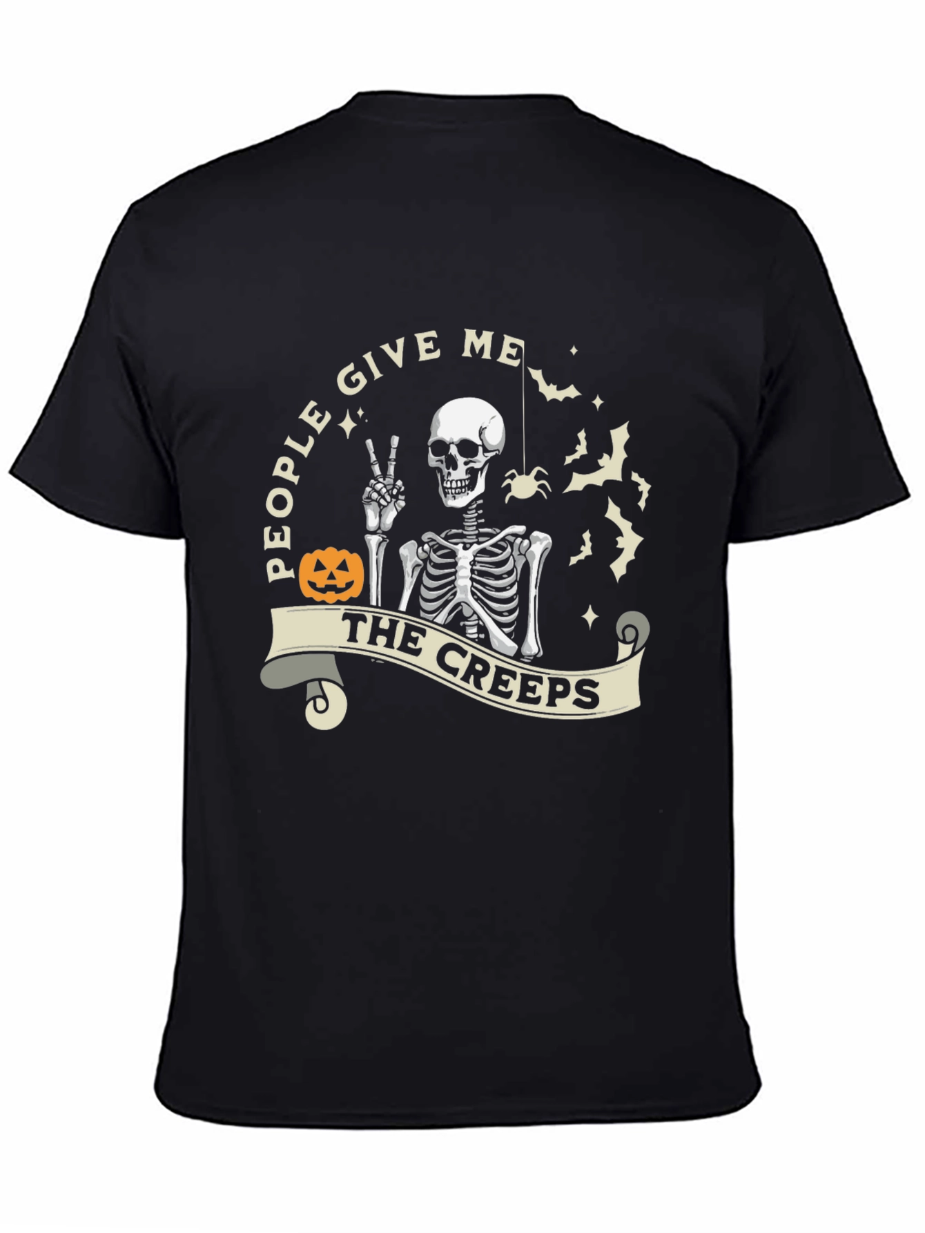 Halloween Skeleton The Creeps Graphic Tee