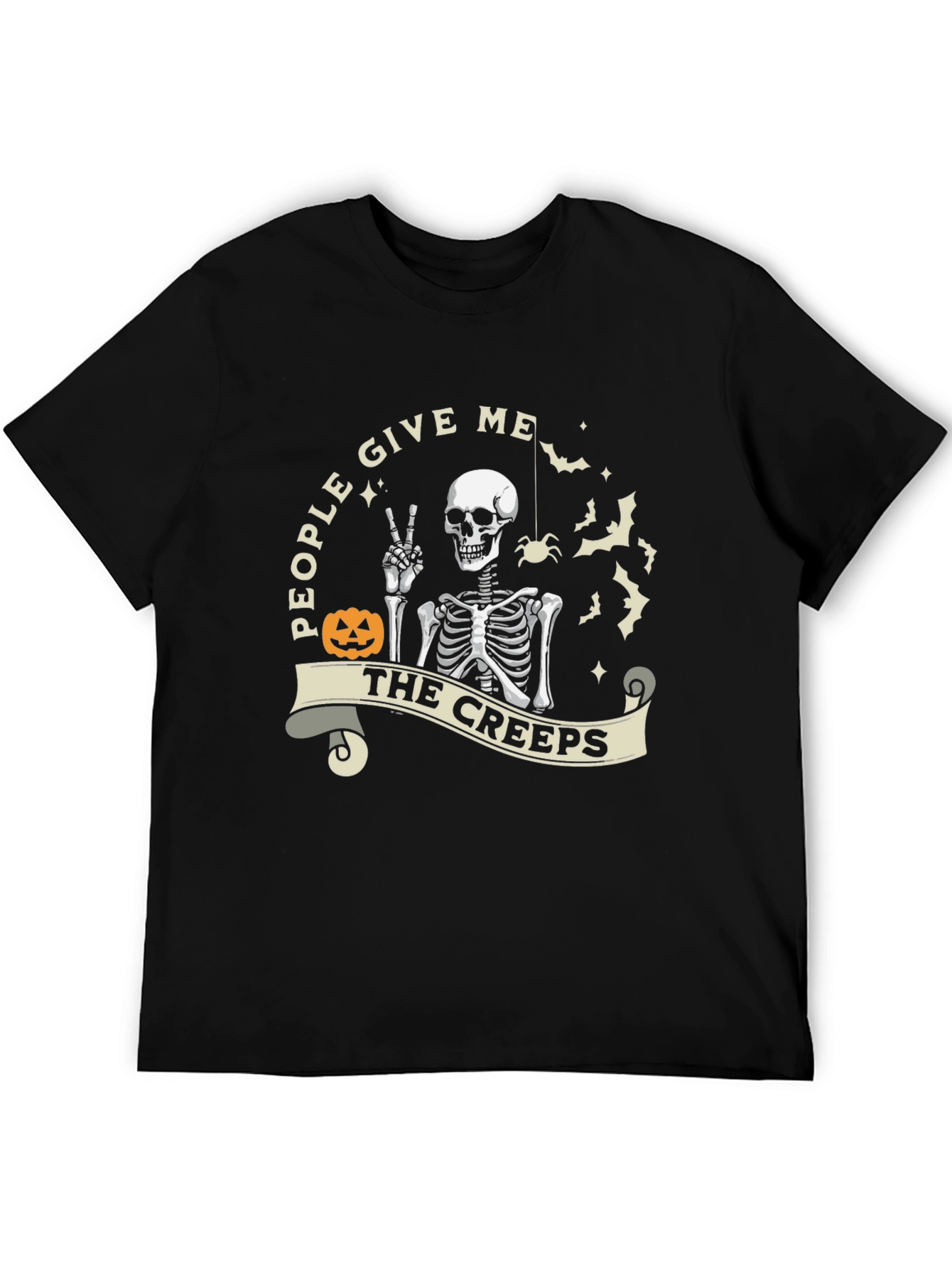 Halloween Skeleton The Creeps Graphic Tee