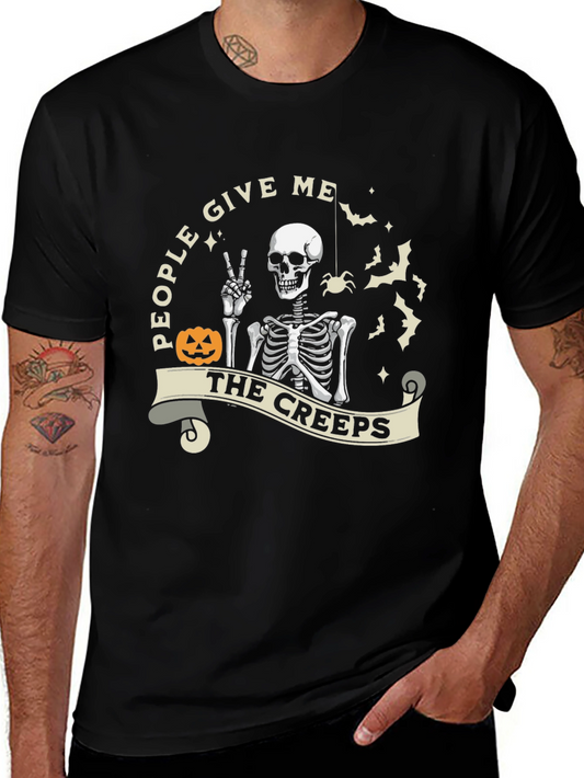 Halloween Skeleton The Creeps Graphic Tee